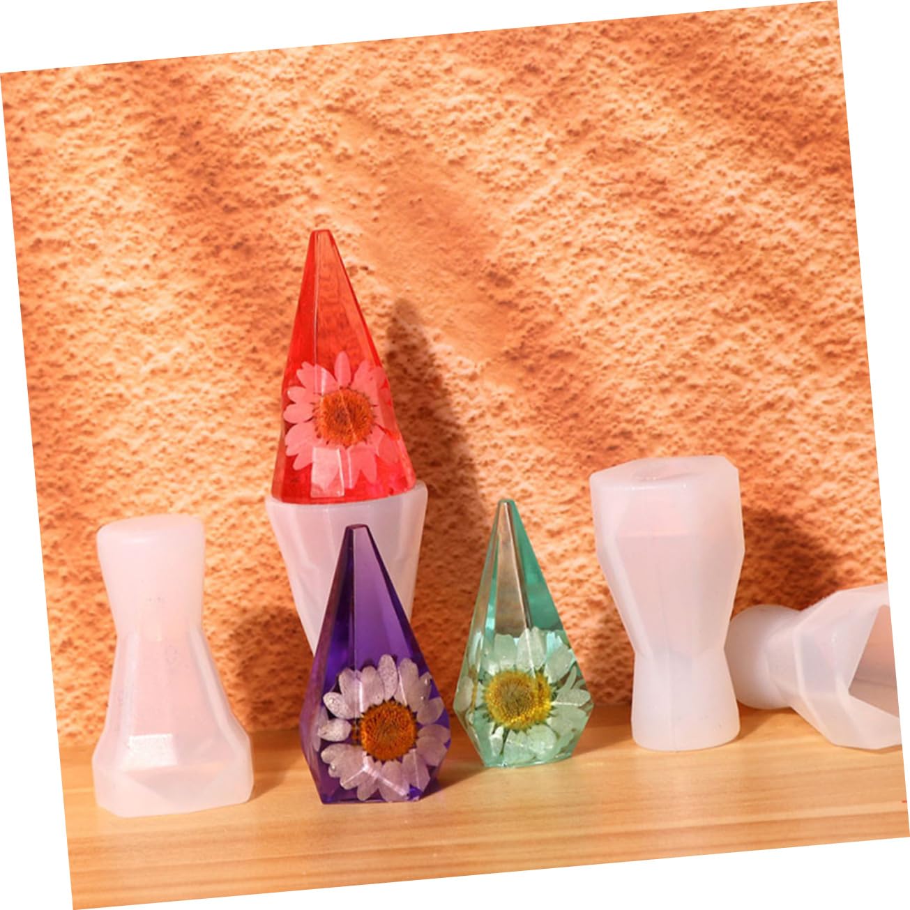 Uonlytech Molde De Silicona Para Soporte De Anillos Moldes Diy Para Velas Y Manualidades Desmoldeo Decoración Para Y Fiestas 4 Piezas X 5