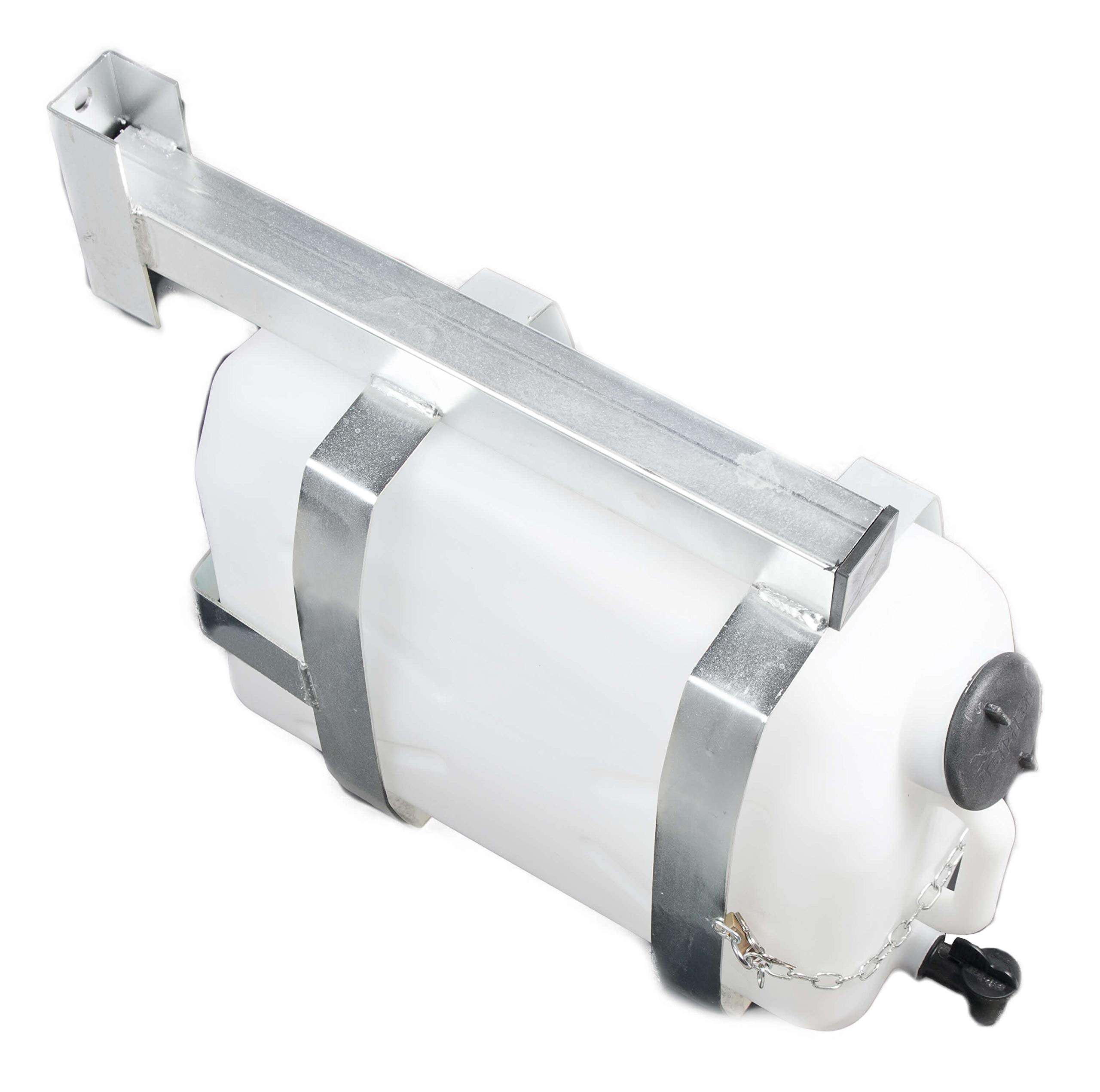 Lokhen - Tanque de agua de lavado para camión, 25 l, con dispensador de jabón, tanque de agua con soporte, tanque de agua de plástico, color blanco, carga superior