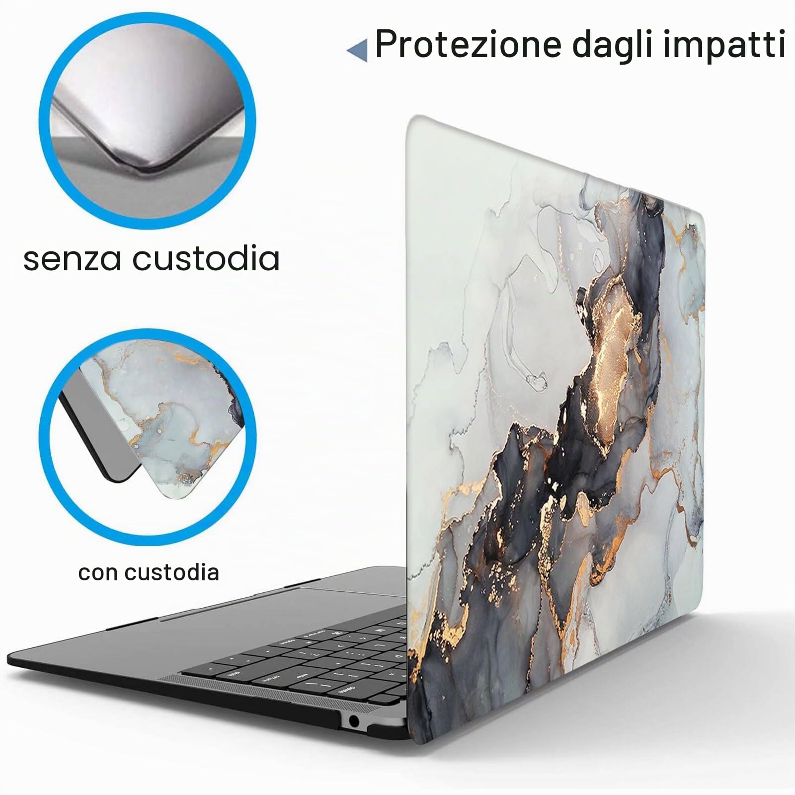MOKASE Custodia per MacBook Pro 16 Pollici 2026-2021 Rilascio M5 A3429 A3428 M4 A3403 A3186 M3 A2991 M2 A2780 M1 A2485, Custodia Rigida in Plastica Protettiva Gommata & Copritastiera, Black Gold
