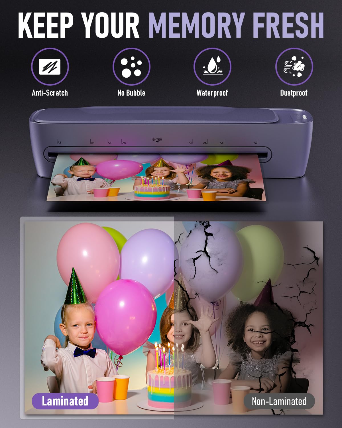 laminator A3 z folią laminującą, 30 sztuk, do laminowania na gorąco i na zimno, do laminowania A3, A4, A5, A6, 9 w 1, z obcinaczem do papieru i frontem narożnym, do laminowania do szkoły