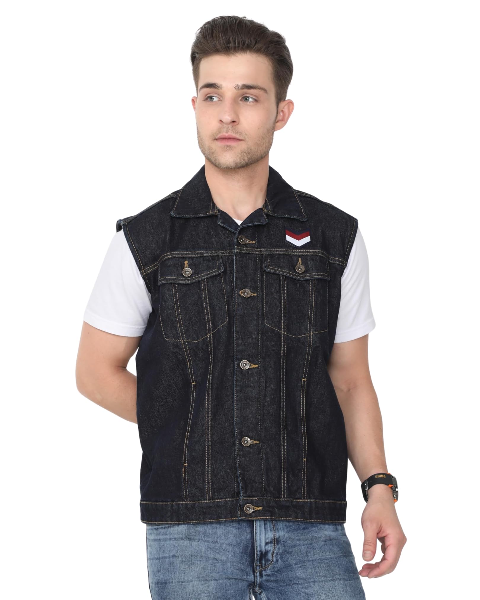 vrojass Denim Casual Half Sleeeves Men's Jacket Classy Winter Wear for Boy's(JX-OV1S-SFDQ)-picture-43