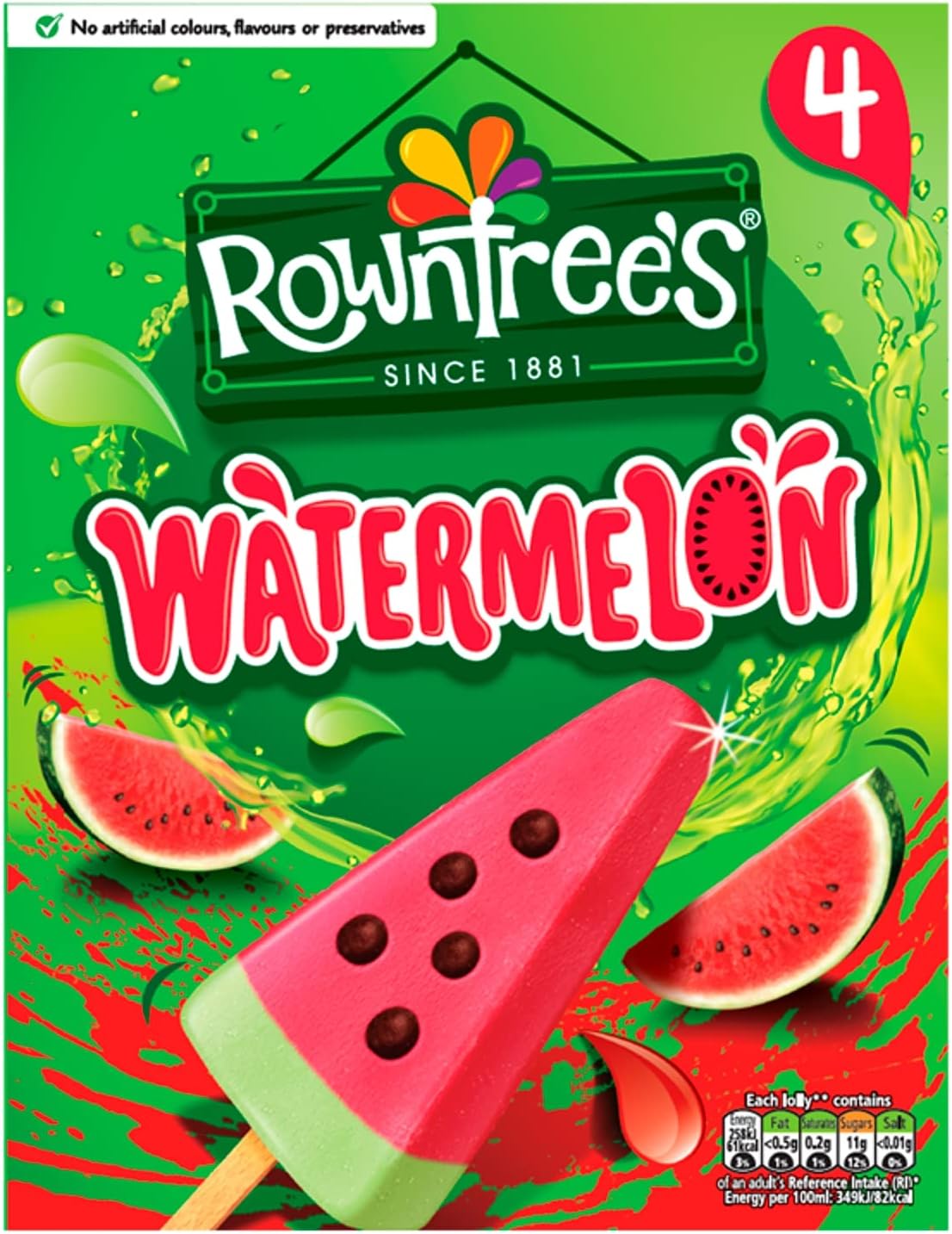 Rowntree's 4pk Watermelon Ice Lollies