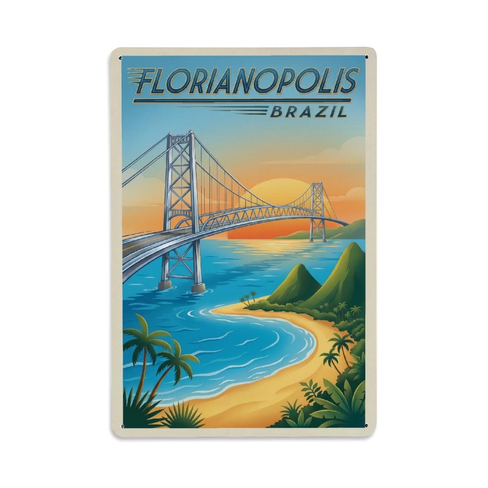 Brazil Florianopolis Retro Travel Metal Tin Sign