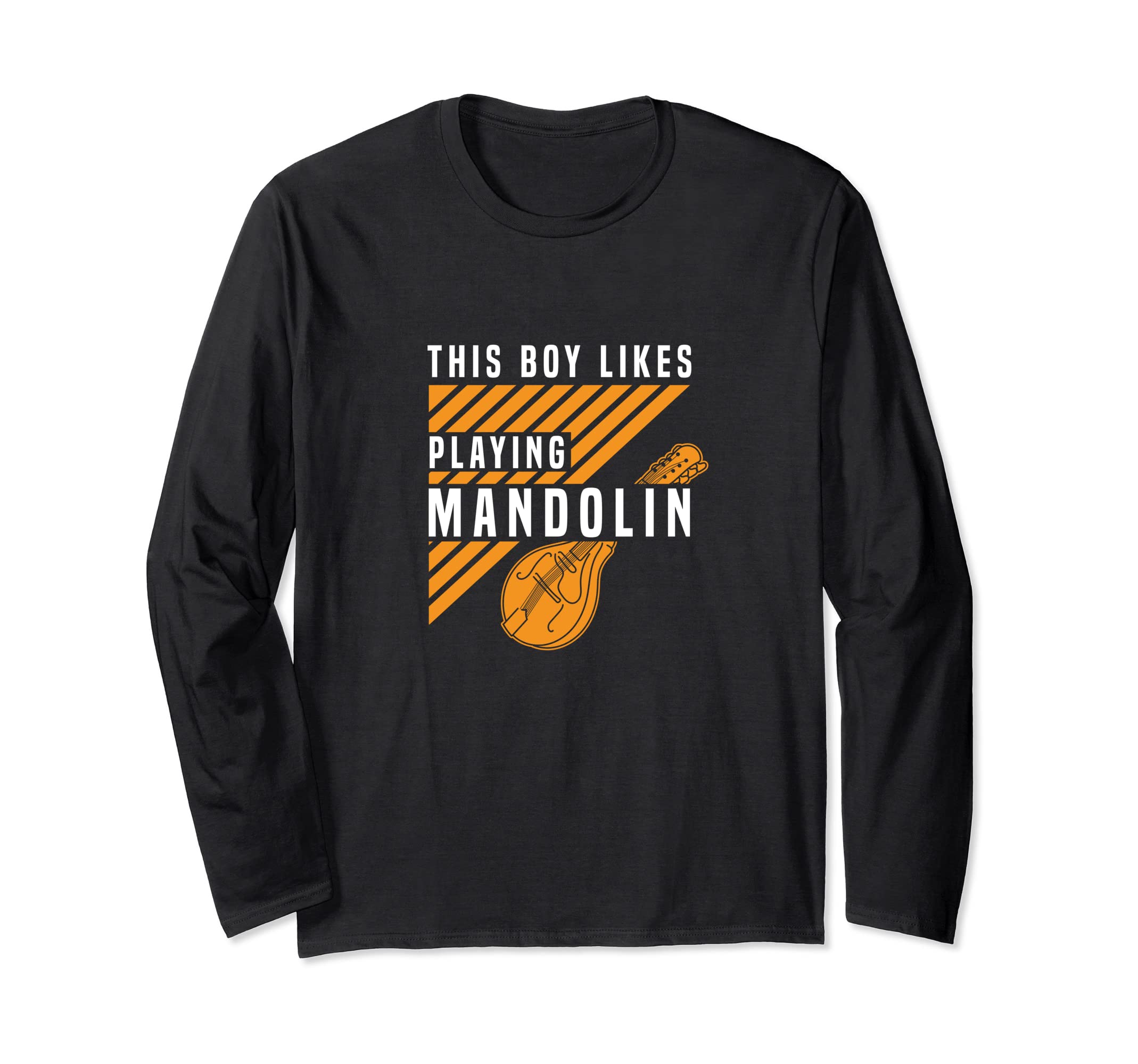 Boy Likes Mandlon Bluegrass Folk Music Musician Long Sleeve T-Shirt