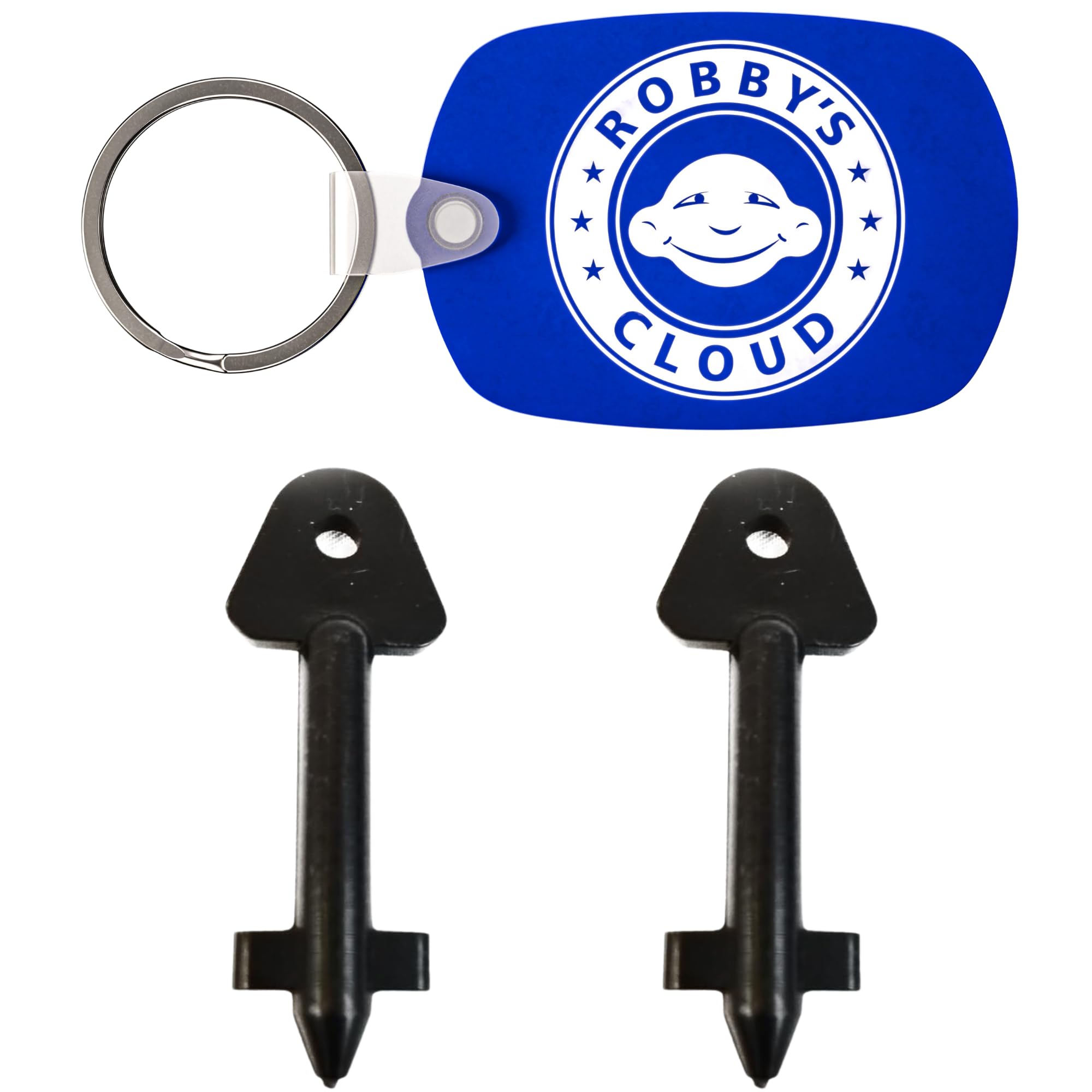 Dispenser Key Replacement for Kimberly Clark Cross Key 770767 - for JRT Junior, in-Sight, Windows Single and Twin roll Bath Tissue Dispensers - 1 Robby’s Cloud Keychain Included (2 Pack)