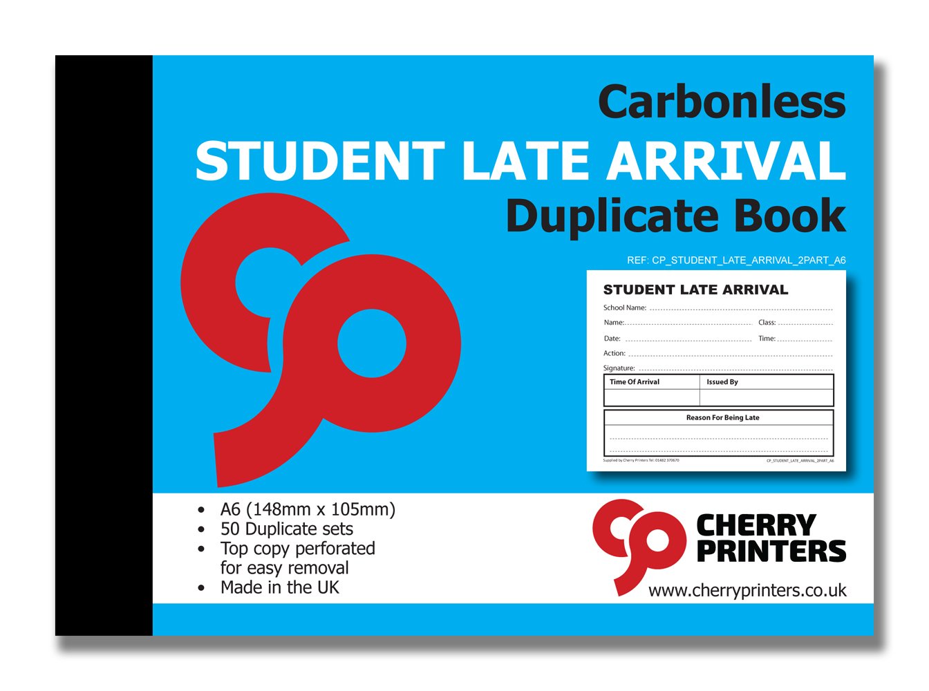 Cherry Carbonless NCR School Student Late Arrival Slip Duplicate Book ...