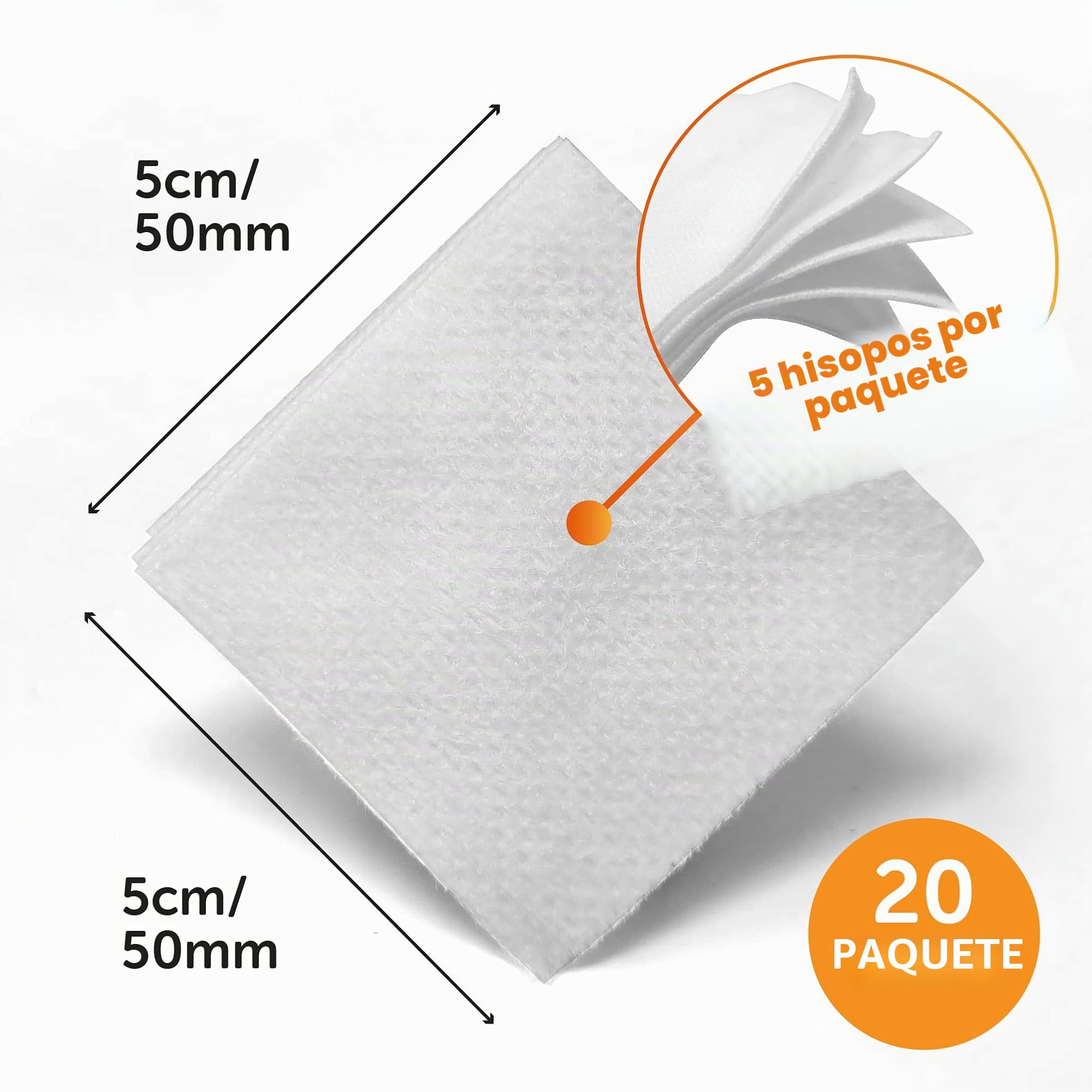 Gasas Estériles 5x5 cm, 100 Unidades (20 Sobres x 5), Envasadas Individualmente, Para Cuidado de Heridas y Primeros Auxilios
