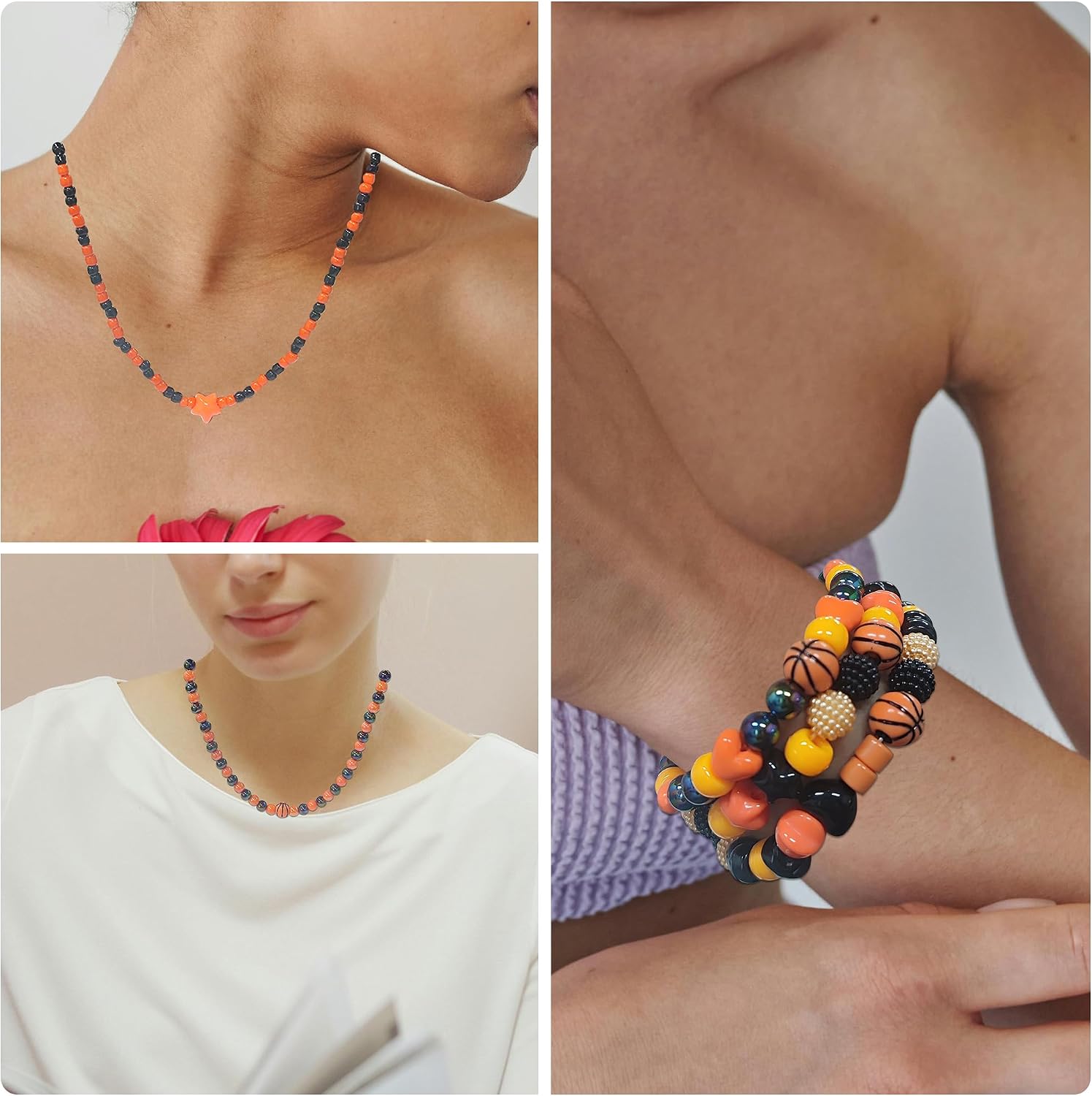 Basketball Sports Beads Bracelets Jewelry Making Kit, 1 Box