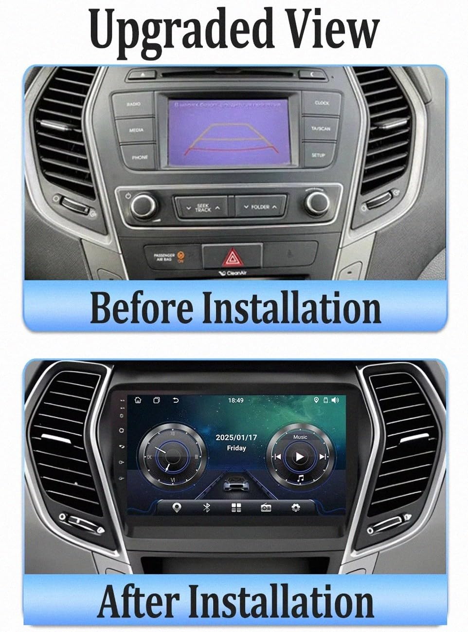 Bezprzewodowy System Audio Dla Apple Carplay dla Hyundai IX45 2013-2017 Przenośny Ekran Dotykowy Carplay Z Siri, Bluetooth, Nadajnikiem, Sterowaniem, 4 Rdzeń 1G+32G