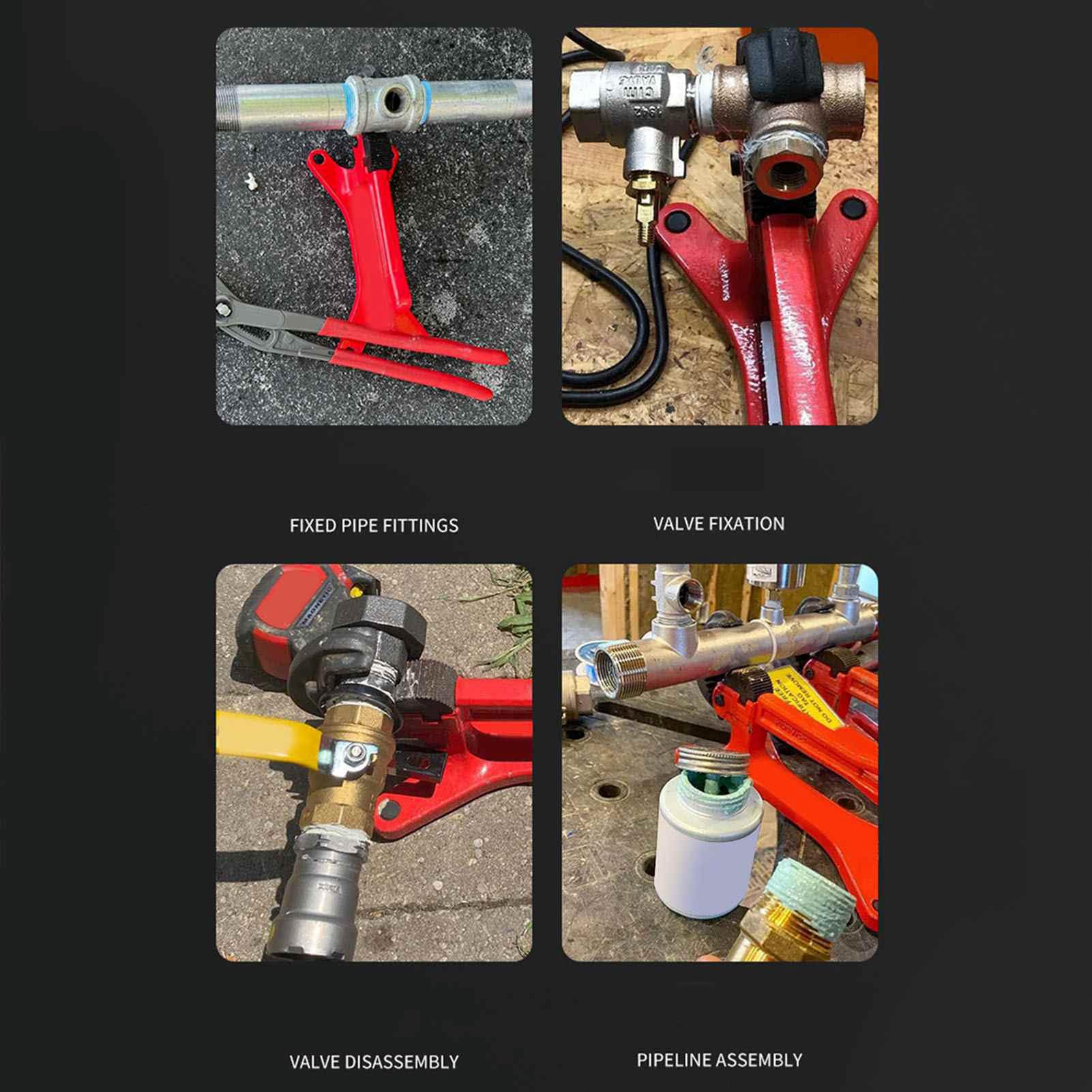 Fafeicy Tornillo de Banco Portátil para Tubos, Herramienta de Sujeción de Tubos Autoblocante de Aleación de Aluminio de 1/8 a 1-/2 Pulgadas con Mandíbulas Dentadas para Fontaneros y