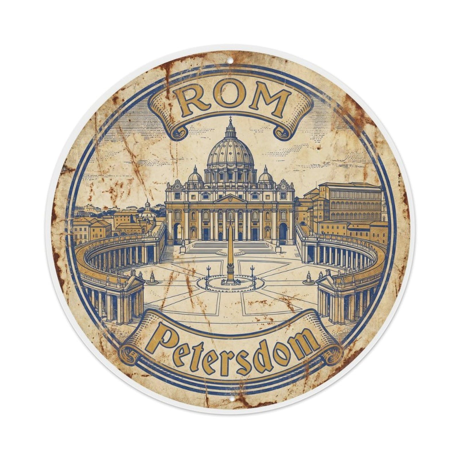 Fqnyr Style Vintage Travel Vatican Basilica Rome Metal Tin Sign