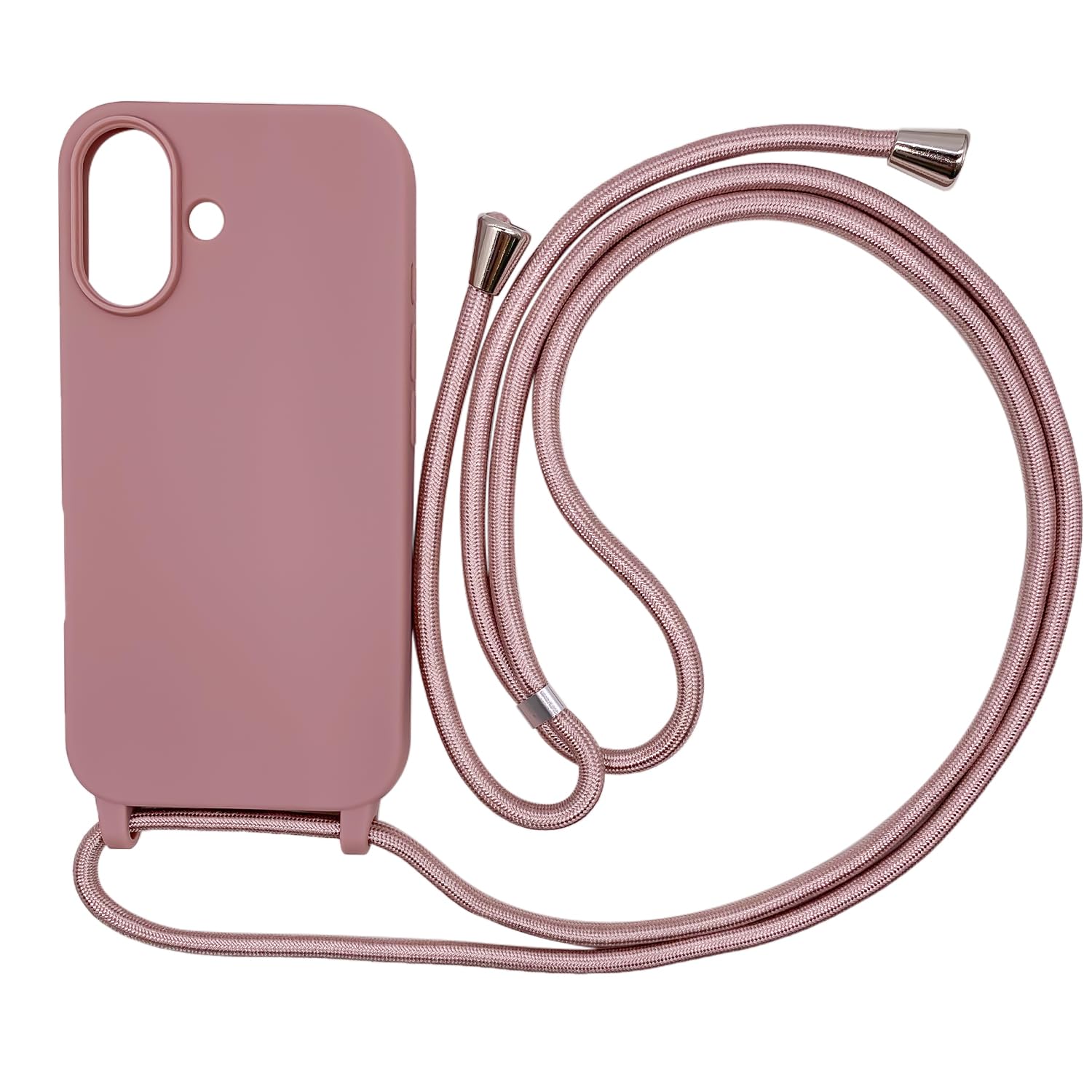 Funda Compatible con iPhone 16(6.1"),Ajustable Collar Correa de Cuello Cordón Cuerda Carcasa TPU Bumper Silicona Skin Caso para iPhone 16(6.1")-Rojo — view 39