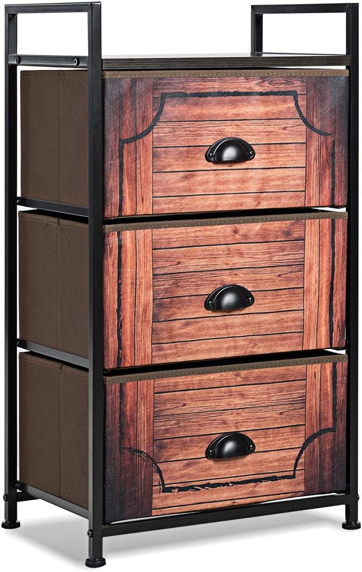Tangkula 3-Drawer Vertical Storage Dresser, front view