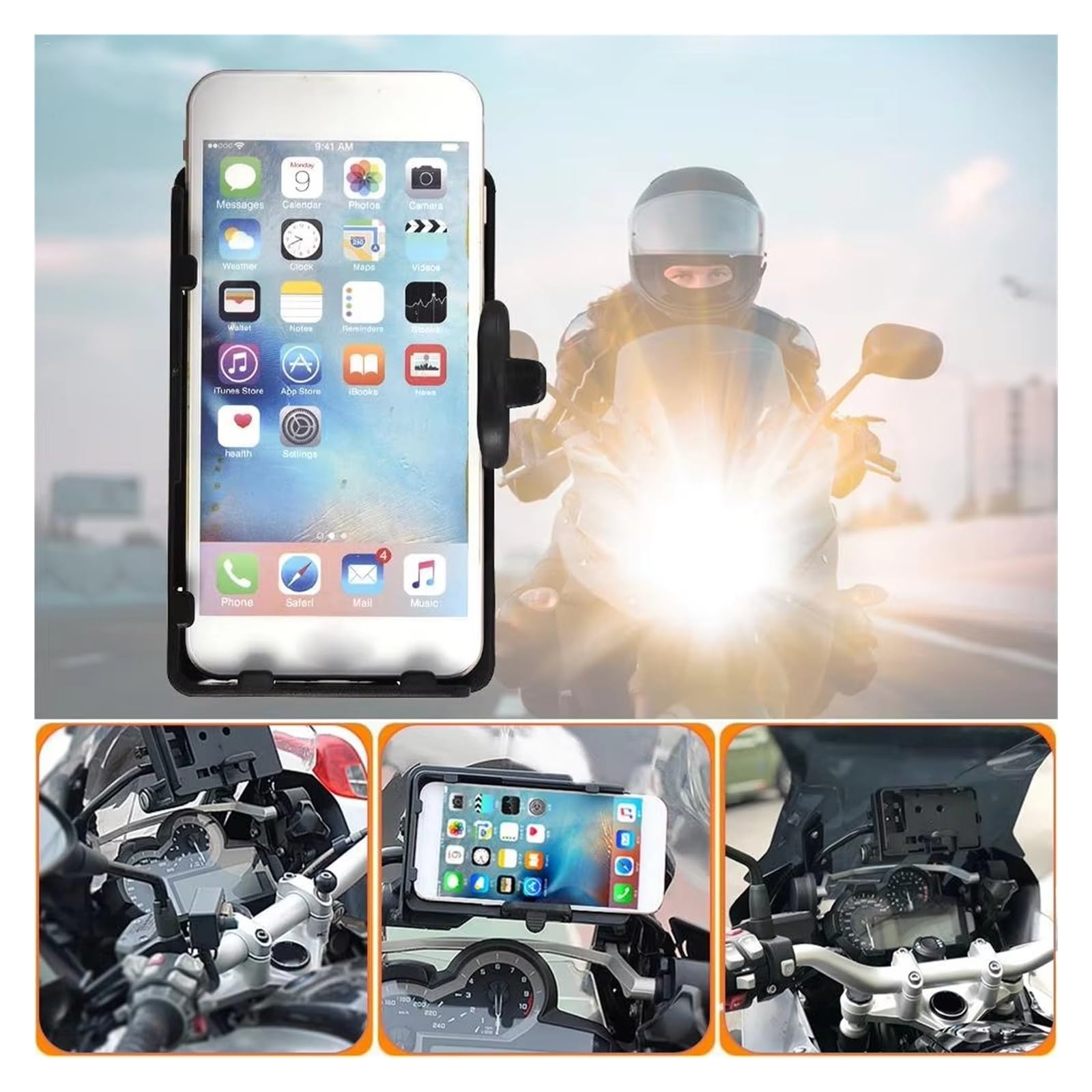 Motorrad GPS Navigation Halterung Für R1250GS ADV R1200GS F850GS F750GS F700GS F800GS Für Ladegerät USB Navigation Handy Halter Halterung F900XR F900R S1000XR
