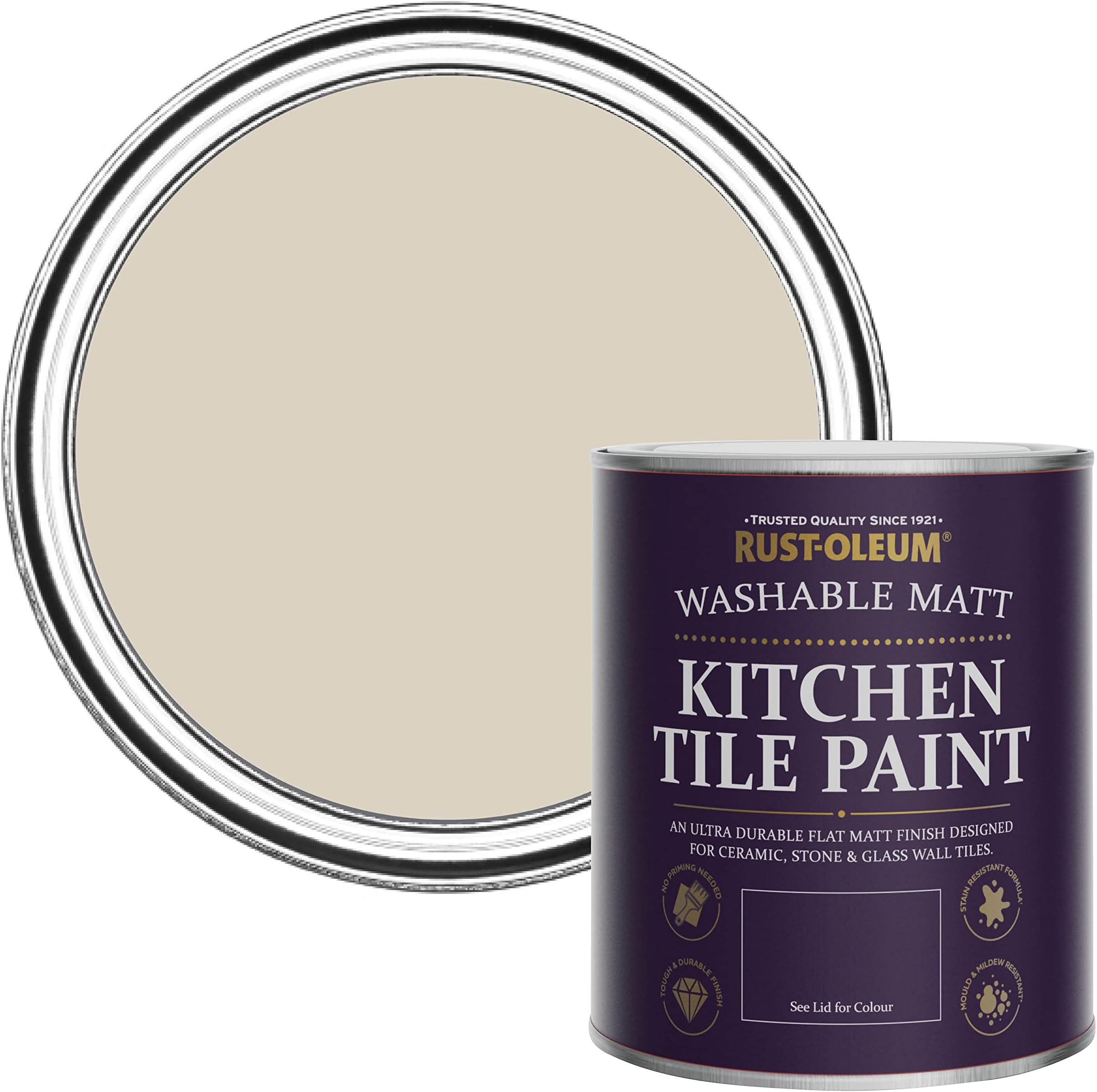 Rust-Oleum Light Brown water resistant Kitchen Tile Paint in Matt Finish - Hessian 750ml