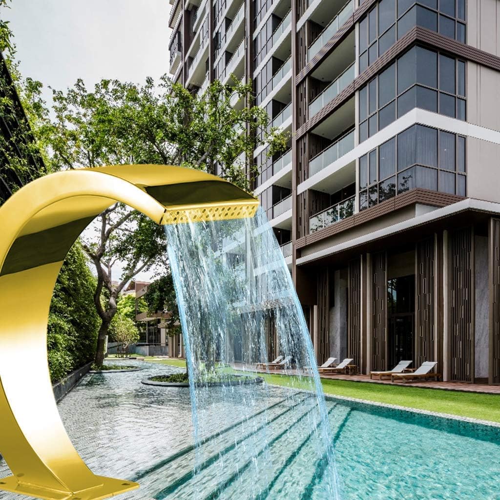 Waterfall Pool Fountain, Stainless Steel Pool Fountain Outdoor Pond Swimming Pool Fountains,Outdoor Garden Spray Screen