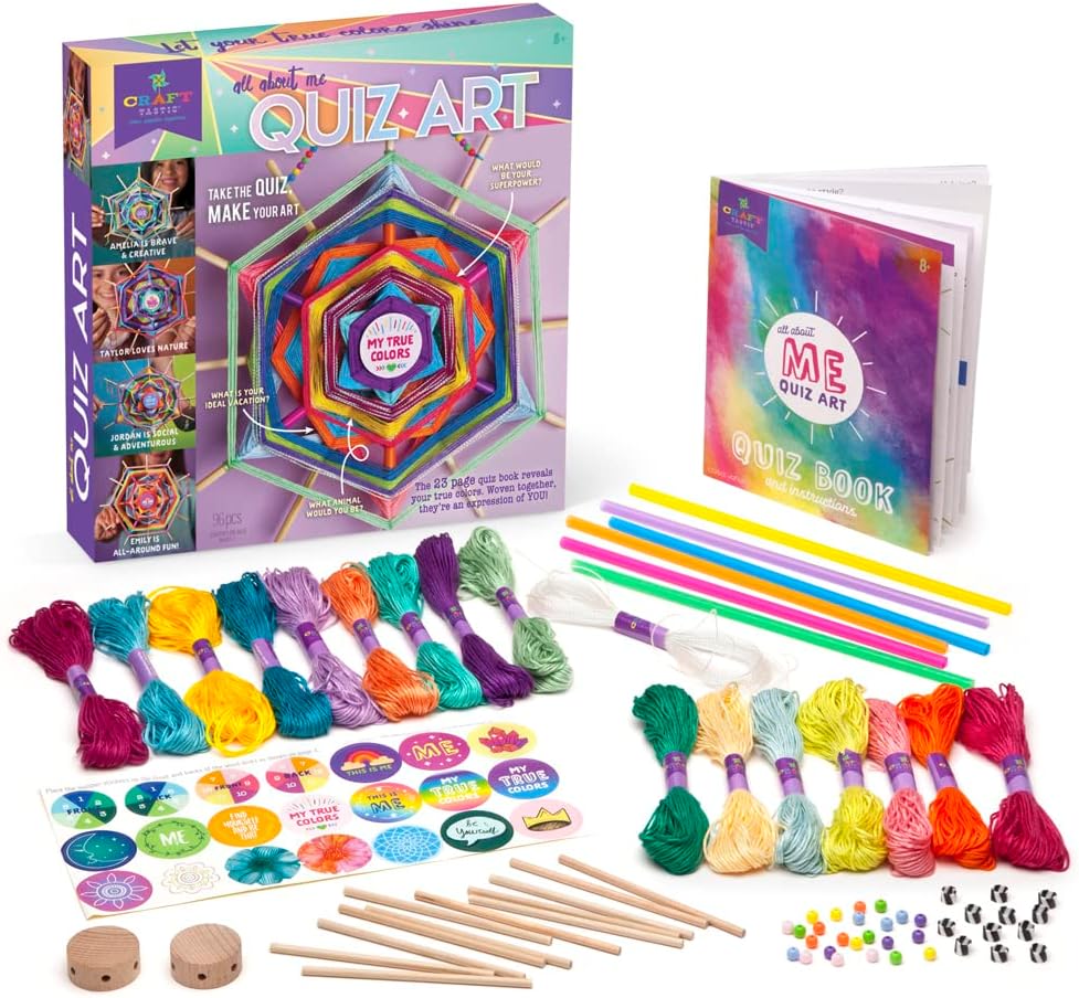 Craft-tastic – All About Me Quiz Art – Craft Kit – Answer Fun Questions to Make a Personalized Piece of Art – Ages 8+ - Image 2