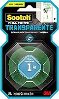 Scotch, 3M, Fixa Forte, Fita Dupla Face, Transparente, 24mm x 2m