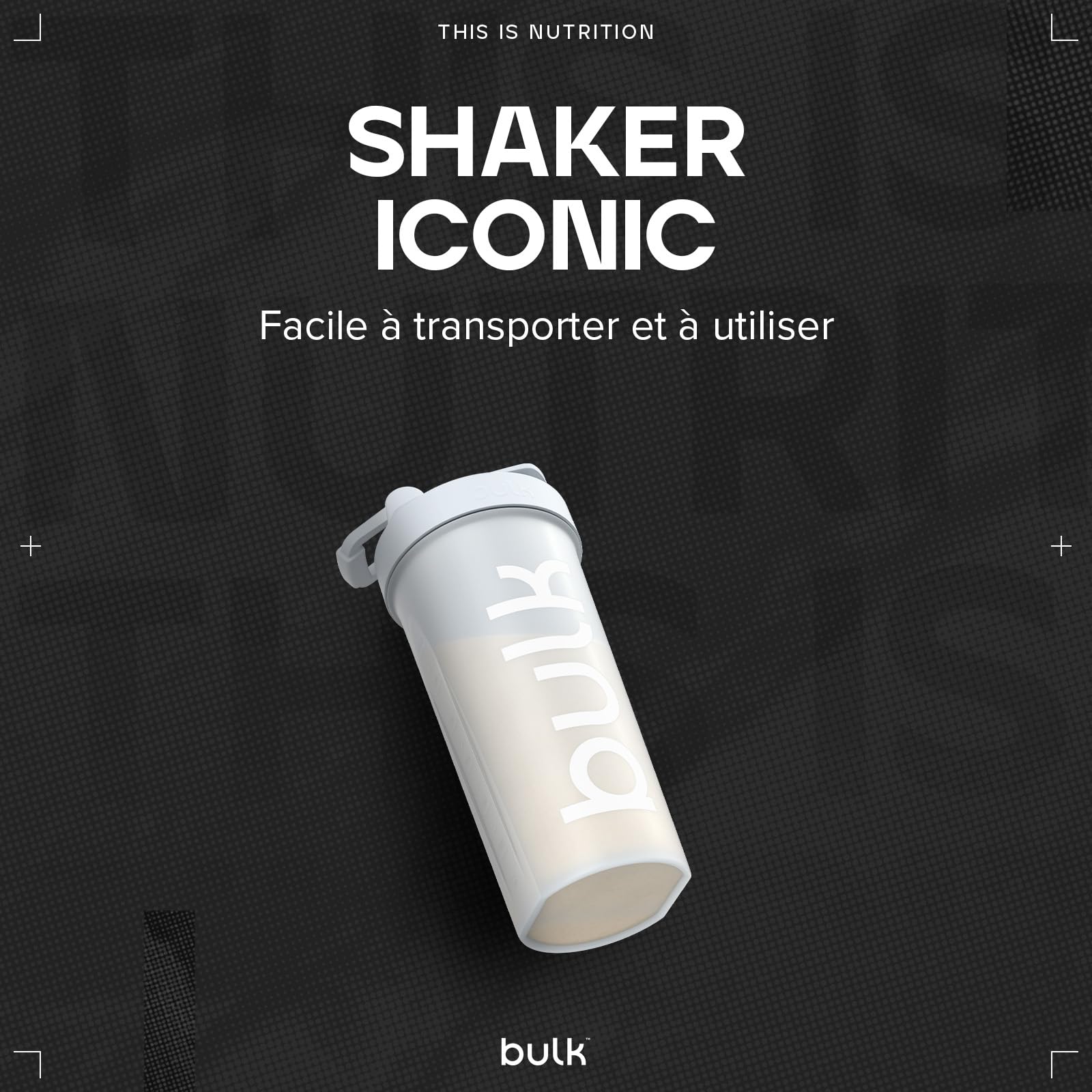 Bulk Iconic Shaker Bottle, With Wire Mixing Ball, Pearl White, 750 ml