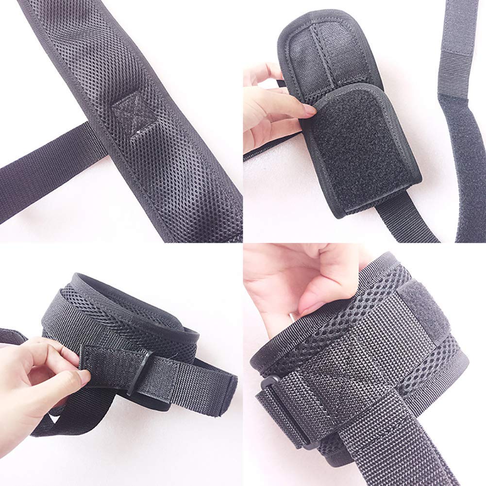 Banda elevadora de muslos para piernas, cojín de transferencia médica con correa de muñeca, asa de movimiento, dispositivo de movilidad, cinturón auxiliar para movimiento de piernas (L, 1 par)