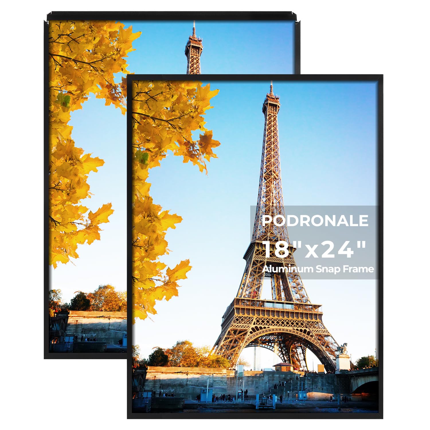 Cadre à clipser en aluminium noir 2 pièces pour affiches murales