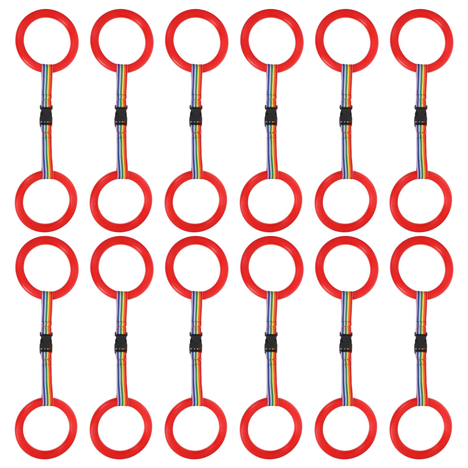 Toyvian 24 Juegos Cinta de Seguridad Infantil con Anillos Correa Antipérdida para Pulsera Ajustable para Guardería y Actividades al Aire