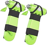 Vista 14 de 2 piezas para romper ventanas de automóvil, rompecristales, cortador de cinturón de seguridad, martillo de seguridad 2 en 1 para automóvil