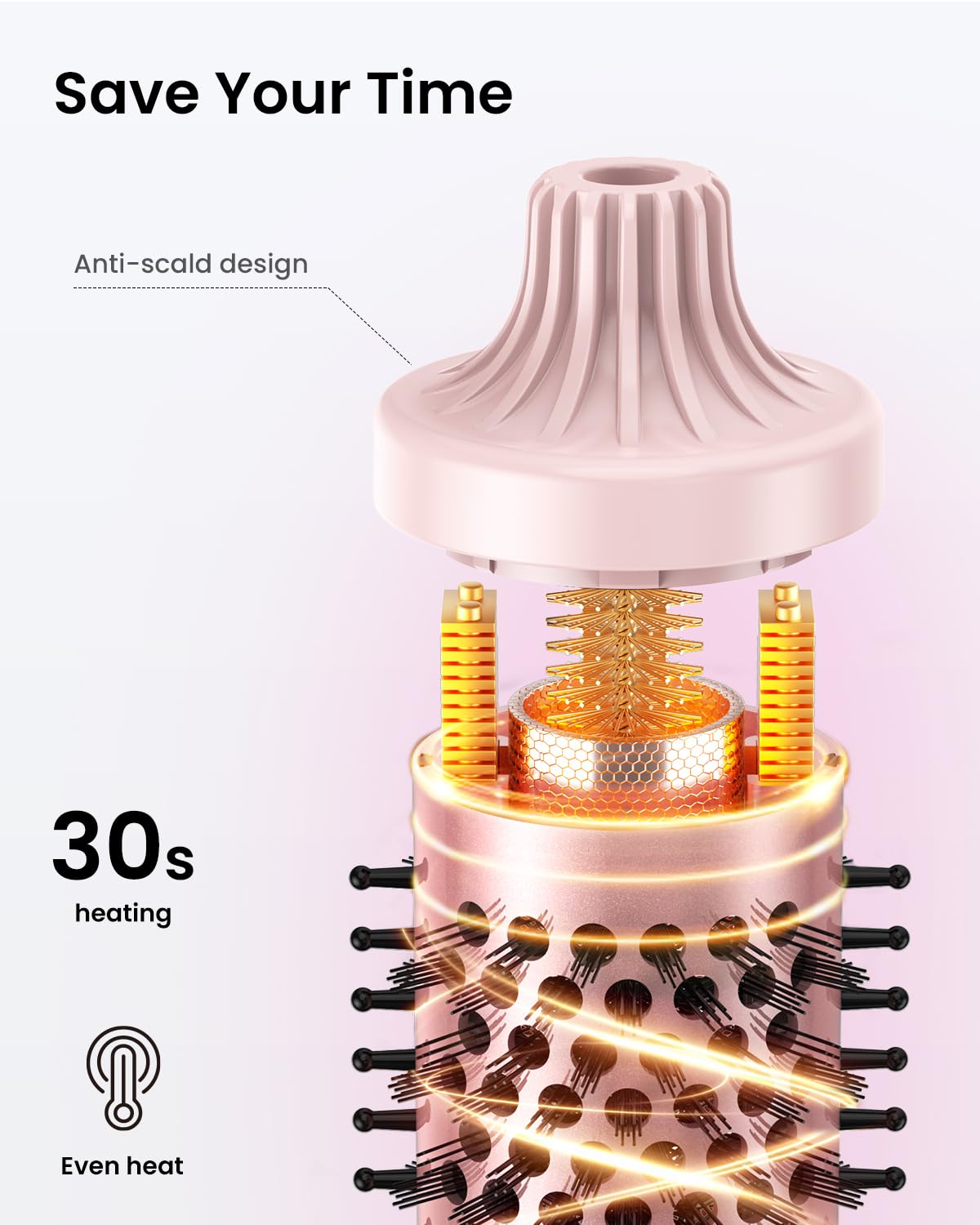 Blowout Boost Termiczna Szczotka do Włosów Okrągła Elektryczna Jonowa 8 Regulacji Temperatury