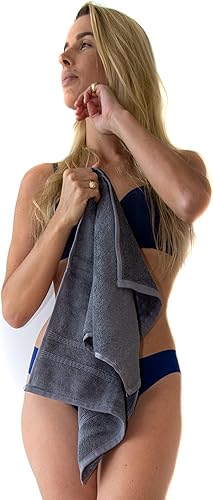 Miniatura 5 de Mosobam Juego de baño extragrande de viscosa de bambú de lujo de 700 GSM, 8 piezas, color azul marino, 2 toallas de baño de 35 x 70 pulgadas, 2