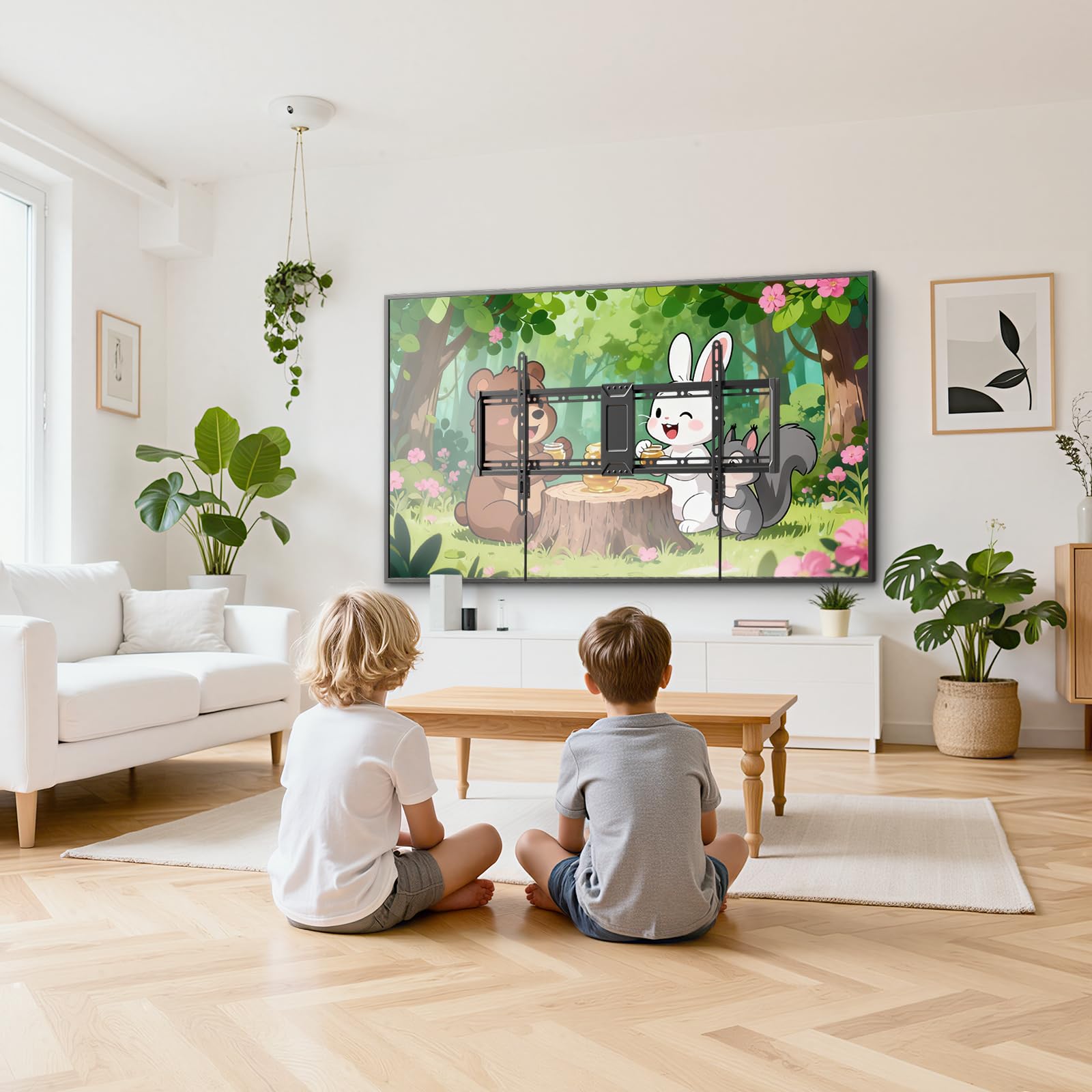 Supporto universale per TV da 43–100 pollici fisso, Supporto piatto per TV fino a 75 kg, compatibile con VESA 800 x 400, nero