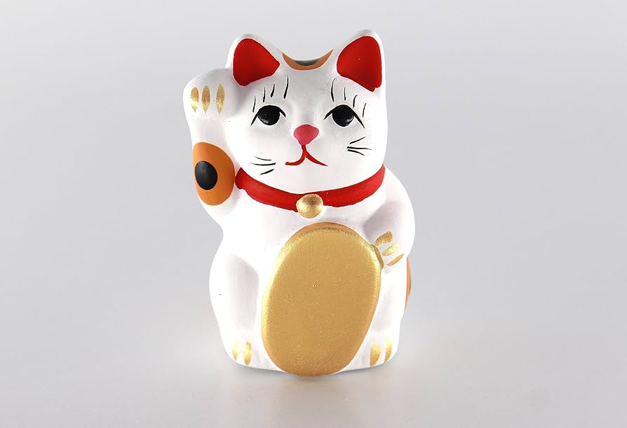 Amazon.com: Japanese Lucky Cat Maneki Neko Right Hand Omikuji