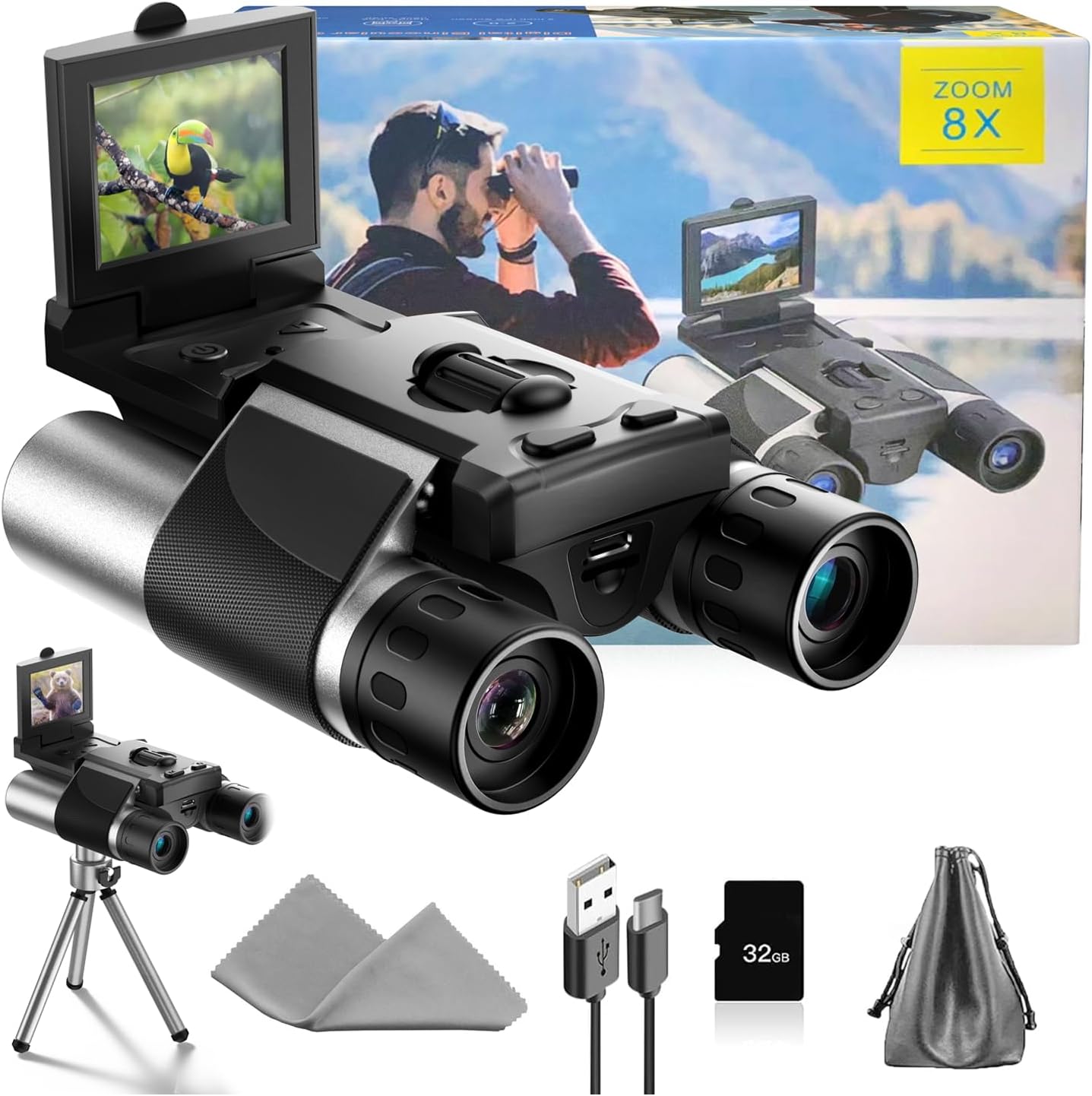 Digital Binoculars with Camera - 8X Digital Zoom