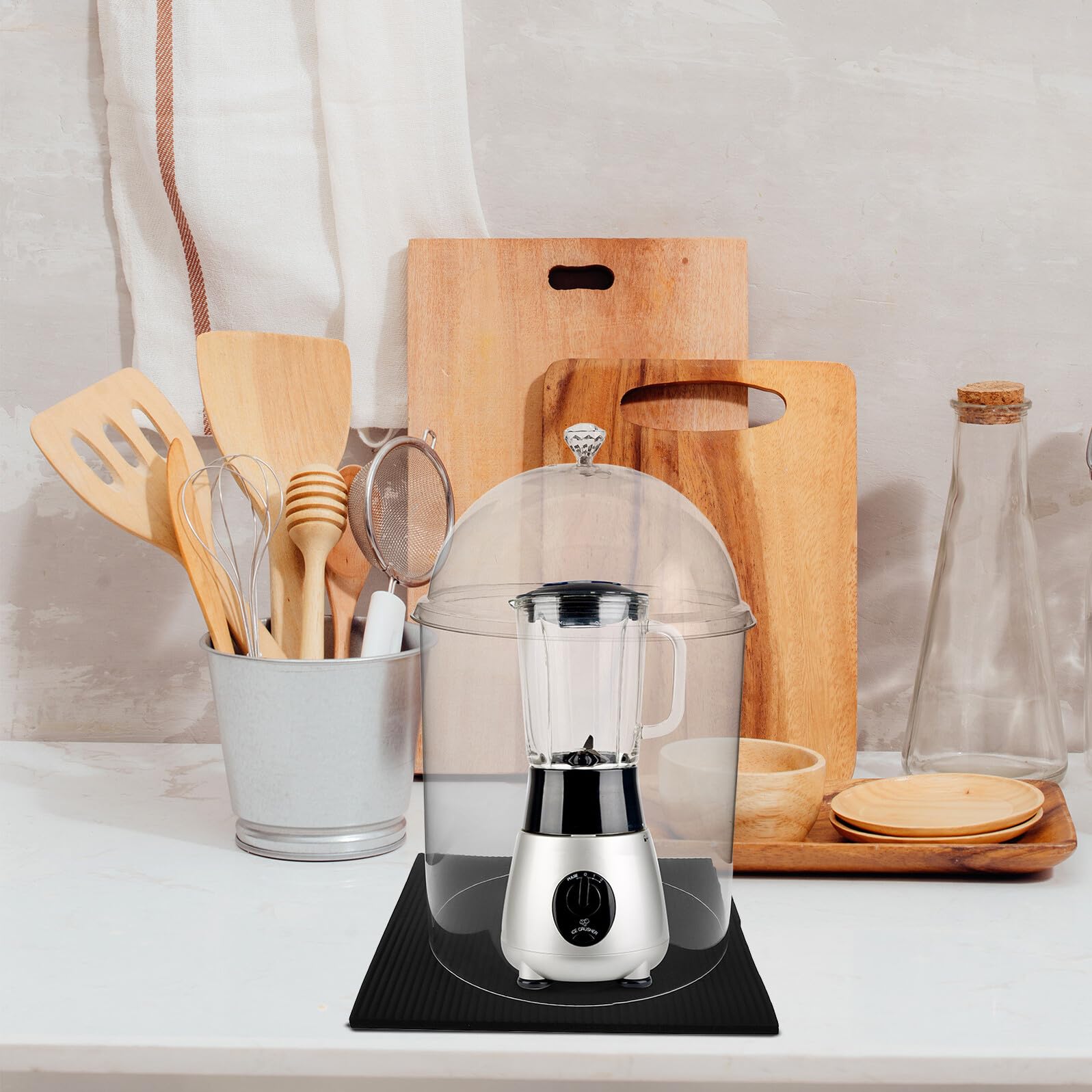 Cubierta Insonorizante Pequeña para Licuadora, Carcasa Transparente de Material Suave, Protector de Licuadora con Reducción de Ruido Eficaz para Cocina Doméstica