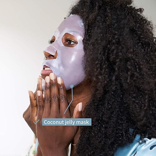Miniatura 3 de Mask Moments - Juego de 8 sábanas de gel de coco hidratación profunda aumenta la hidratación bloquea la humedad y ayuda a igualar el tono de la piel