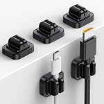 5Pack Cable Spring Holder Clips, Organisateur de cordon pour le bureau - Lamicall Clip à cordon réglable, Organisateur de porte-fils, Téléphone USB Chargeur Cable Holder, Gestion de fil pour le bureau mural de voiture, Mom Gift