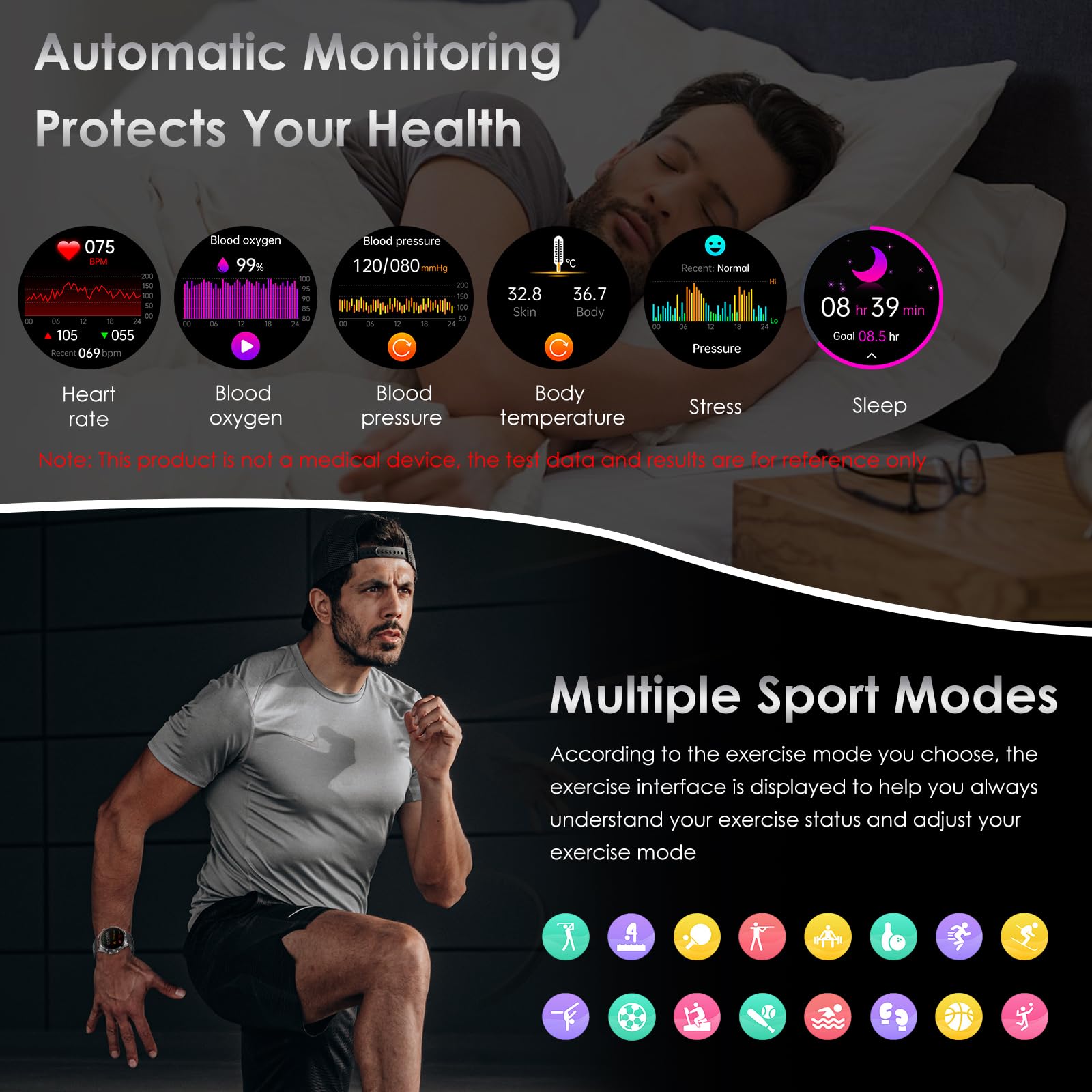 2025 Smartwatch Uomo con ECG/HRV/Lipidi/Acido Urico/BMI/Sonno,1.43"AMOLED 𝐆li𝐜𝐞𝐦𝐢𝐚 Orologio Fitness con Chiamate,24h Pressione Sanguigna/Temperatura Corporea/Cardiofrequenzimetro,per Android iOS