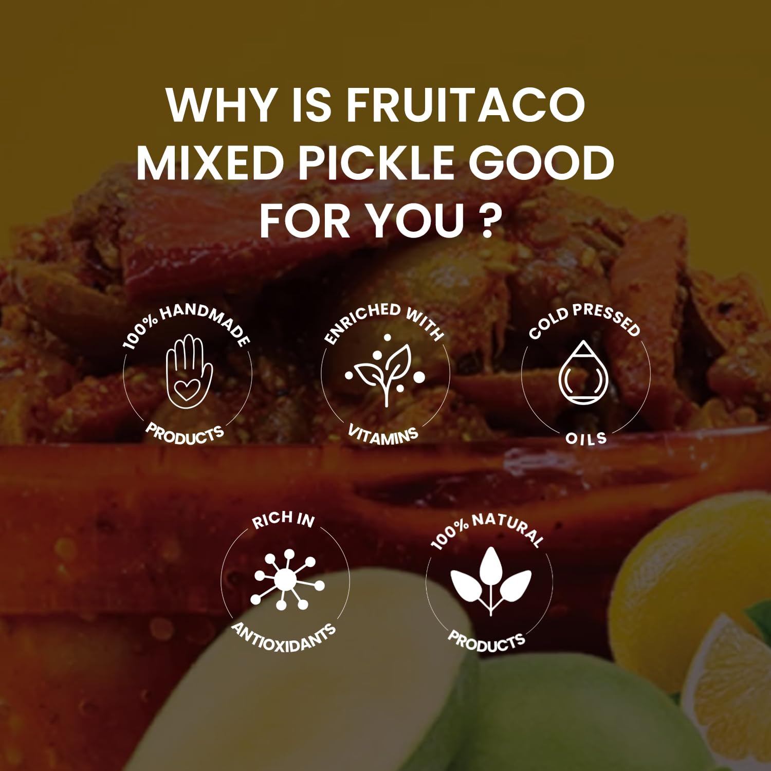 Fruitaco Mixed Pickle – Authentic Indian Pickle with Tangy and Spicy Flavor | Perfect Side for Meal (1 Kg, Mixed Pickle) - Image 2 thumbnail