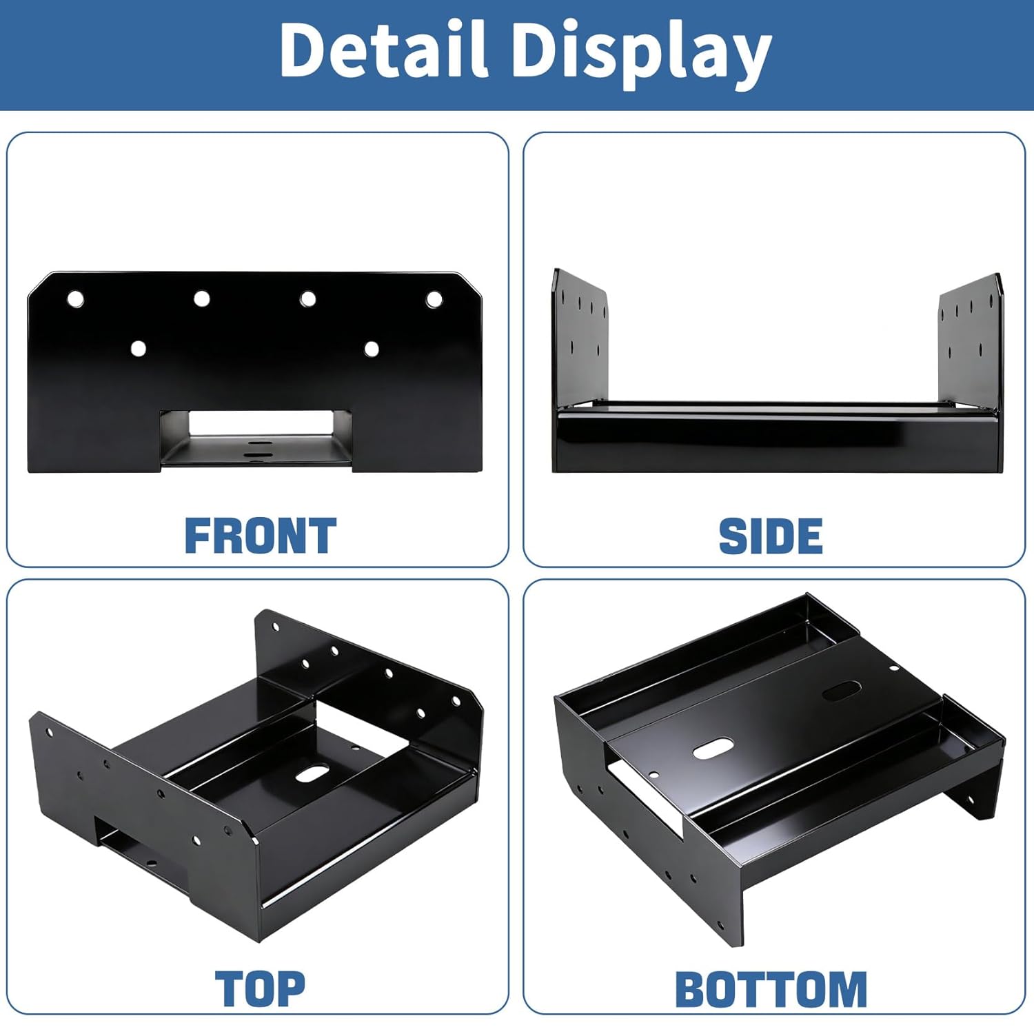 8x8 Post Base 4 PCS-Inner Size 7.5"x7.5" Wooden Fence Post Bracket, Heavy Duty Metal Fence Post Anchor, Black Post Base for Concrete for Wood Deck Pergola Porch Railing Mailbox Support