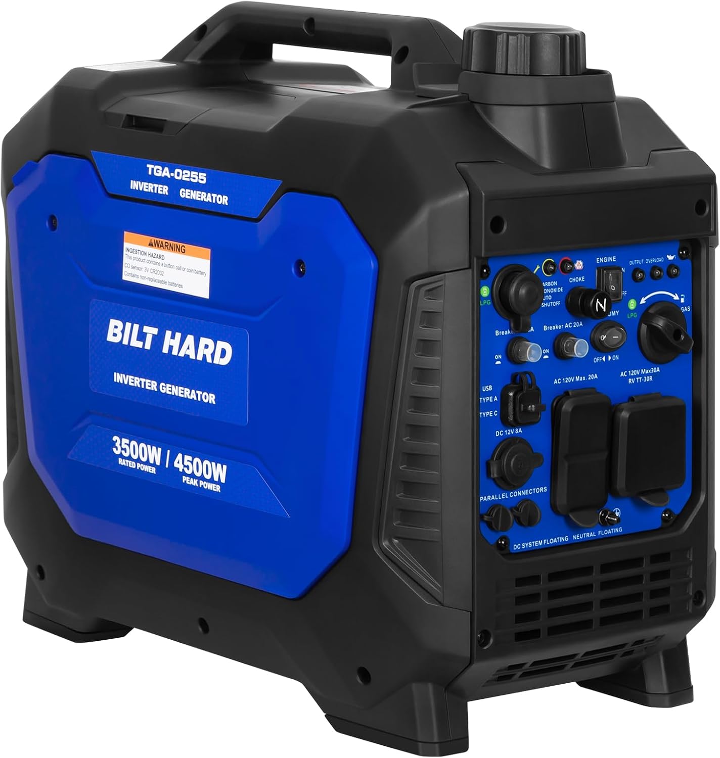 71Wu2IgeKzL._AC_SL1500_ BILT HARD 4500W Dual Fuel Portable Quiet Inverter Generator