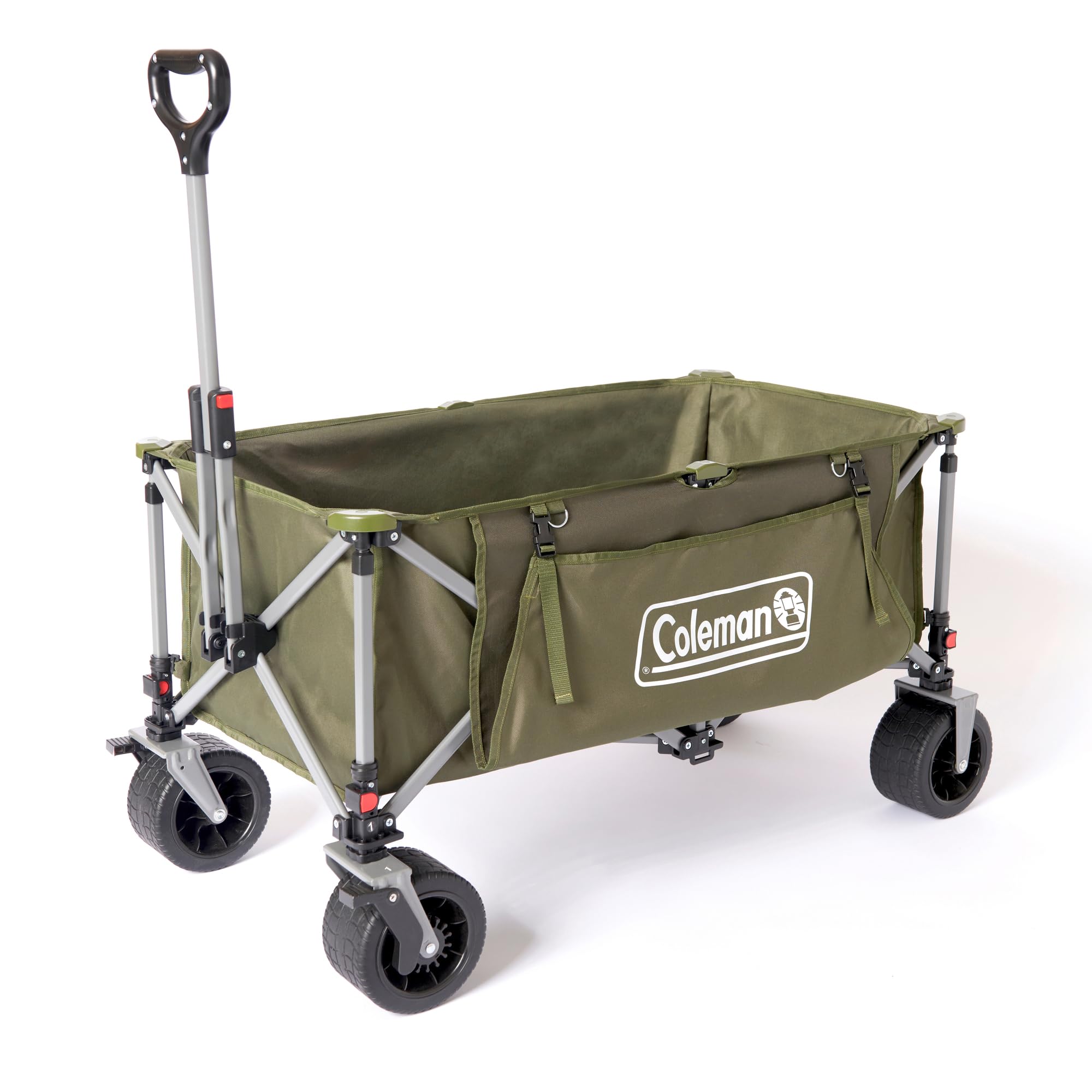 Coleman Carro de Camping Plegable | Carro Plegable de Arrastre |Carrito de Festivales de 4 Ruedas | Carro de Mano portátil |Ruedas Desmontables |Capacidad de Carga de hasta 180 kg | 116 x 60 x 58 cm