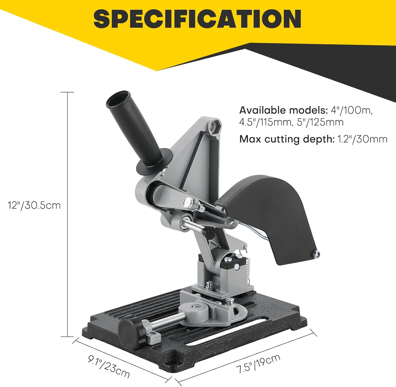 Angle Grinder Stand Grinder Holder | 45 Degree Clamp Angle Grinder Holder Bracket with Slide Handle Cast Iron Base for 100-125mm Angle Grinder