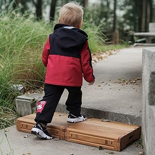 Wooden Platform 3.7" Height.One Step Stool Larger 31.5" for Adults&Senior. Carbonization Porch Step,Stair Assist Indoor&Outdoor,Bedside Foot Stepper,Mobility Stepping.for Handicap,Elderly,Kids
