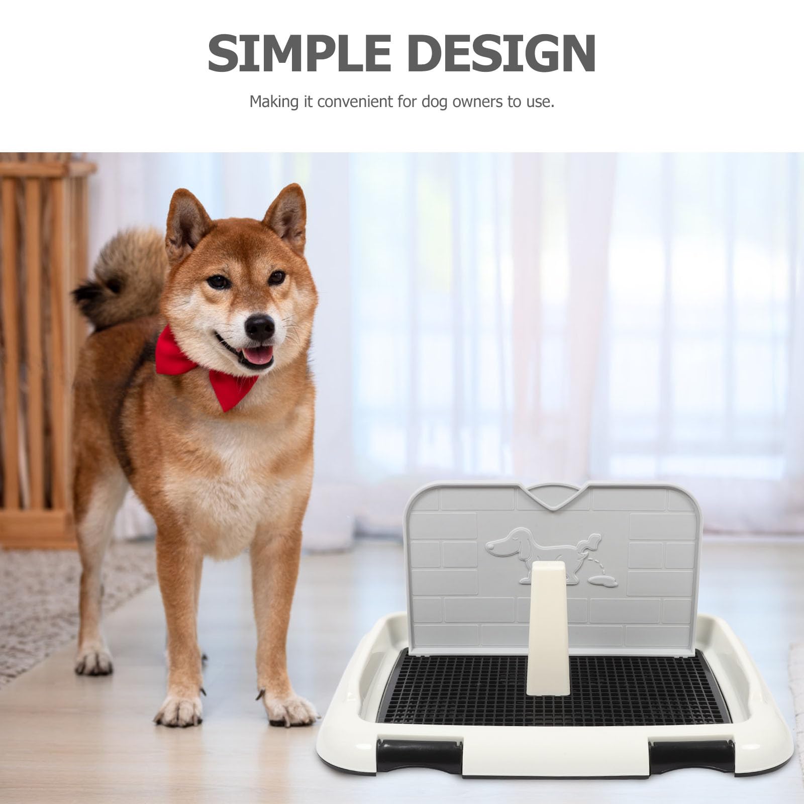 FOMIYES Toilette pour Chien Antidérapante, Bac D’apprentissage Propreté pour Chiot, Plastique Robuste, Petite Taille Mur, Intérieur et Apprentissage Propreté