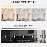 SUCIKORIO LED Mennyezeti Ventilátor Világítással - Csendes, Távirányítós, 3 Színhőmérséklet, 6 Sebesség, App Vezérlés, Nappali, Háló 2