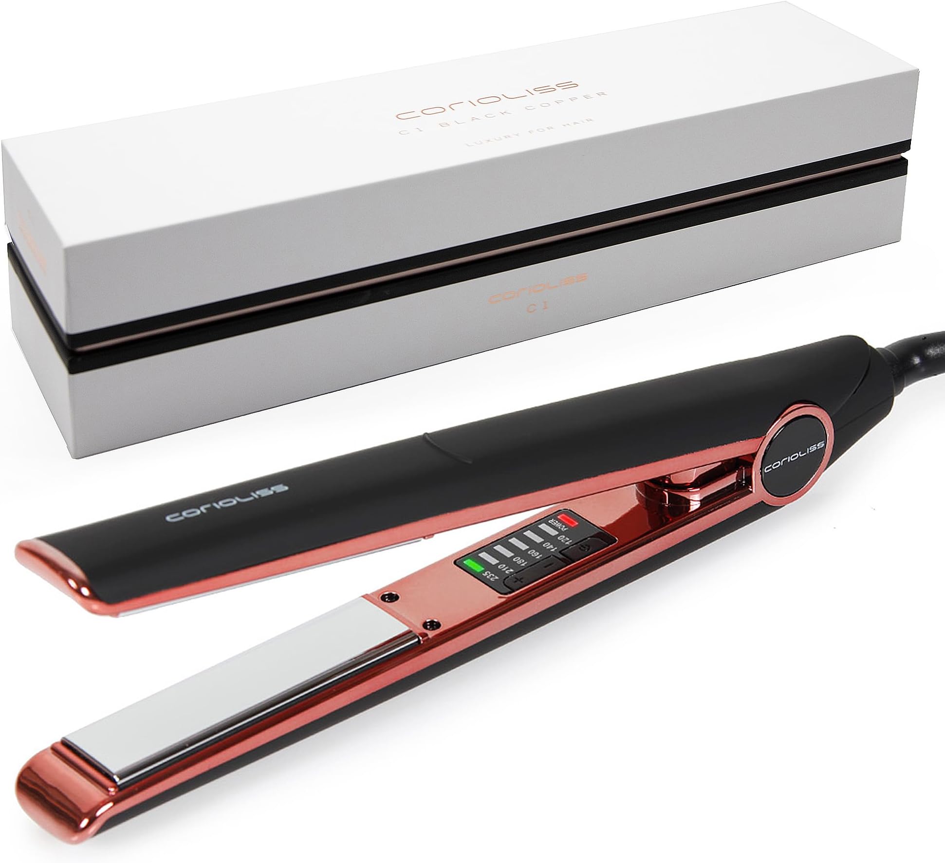 C1 Hair Straightener for Women Professional Titanium Plates Flat Iron (Black Soft Touch Copper)