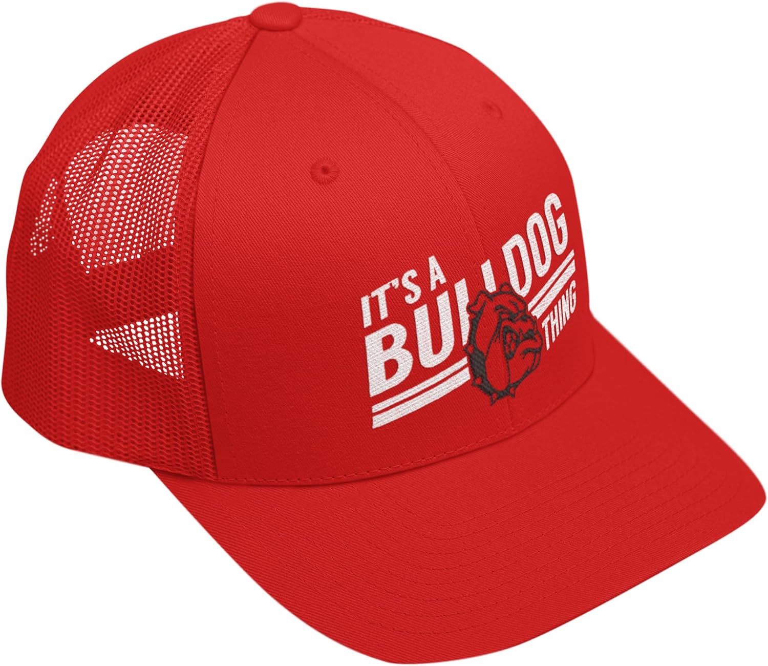 Its a Bulldog Thing Hat – Bull Dog Cap, Georgia Hats, Georgia Baseball Cap, Georgia Trucker Cap, Snapback Adjustable Red