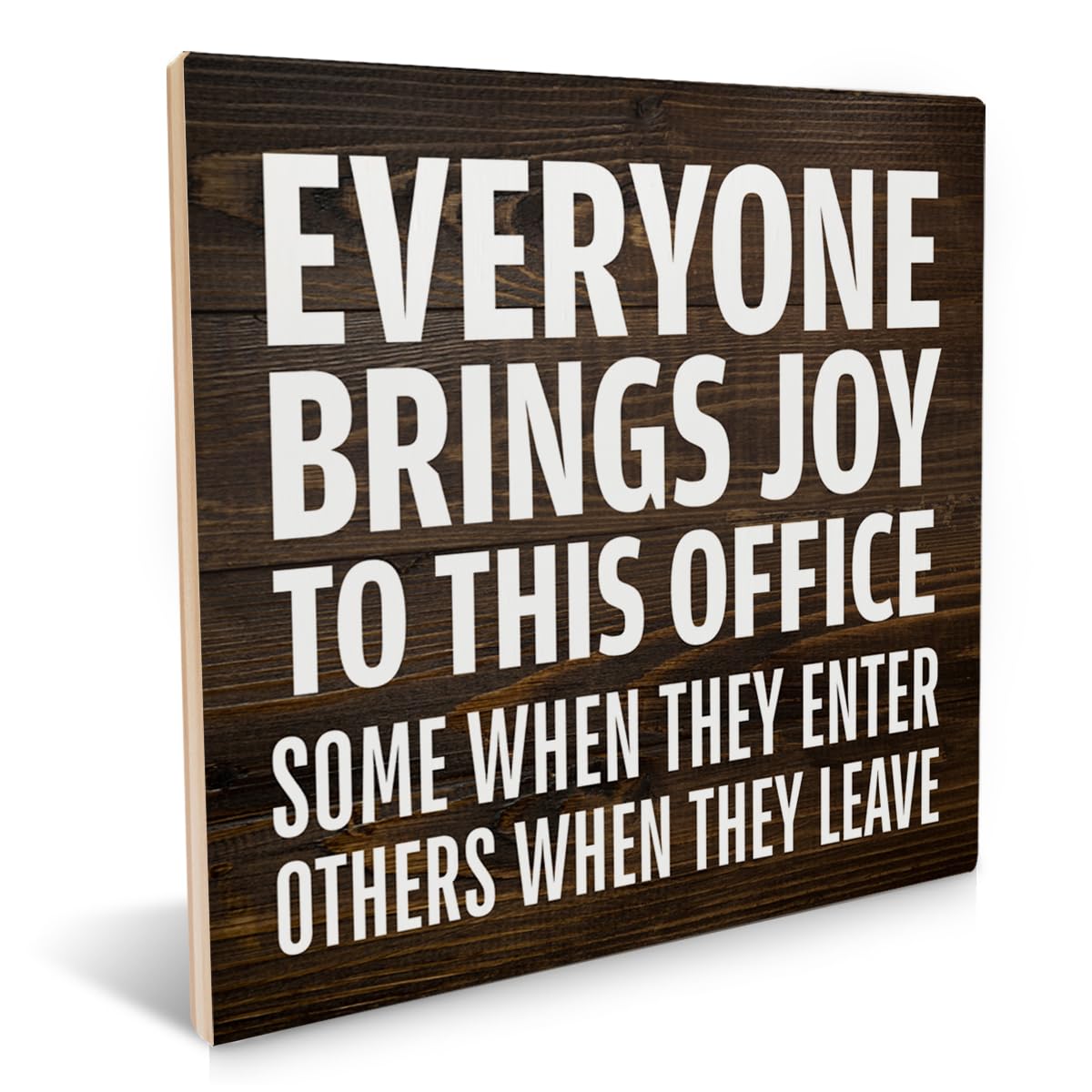 Kkcmmy Wood 95 Funny Office Sign Humor Office Desk Decor Everyone Brings Joy To This Office Wood Plaque Desk Signs Rustic Decorative Tabletop Home Office Cubicle Sign 5 * 5 Inch