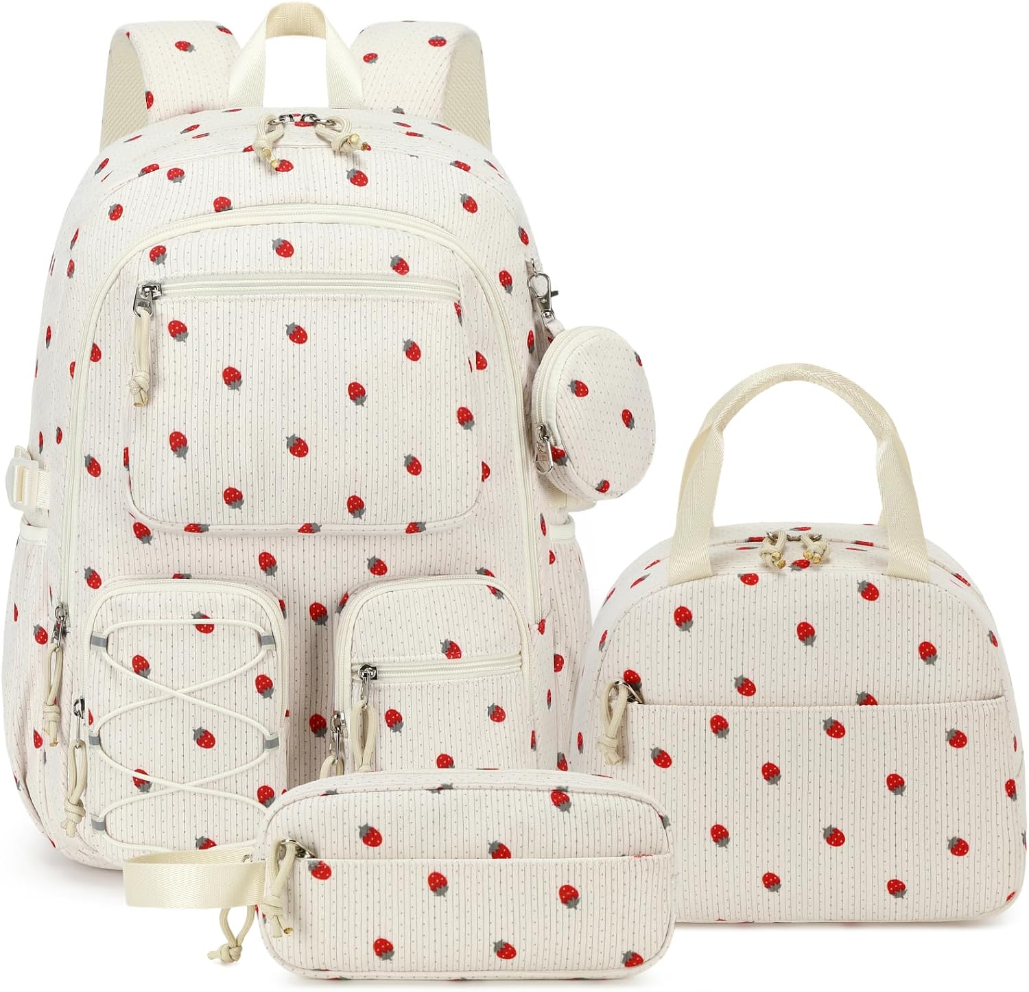 PiPiCat Backpack for Girls 4 in 1 Back to School Bookbag