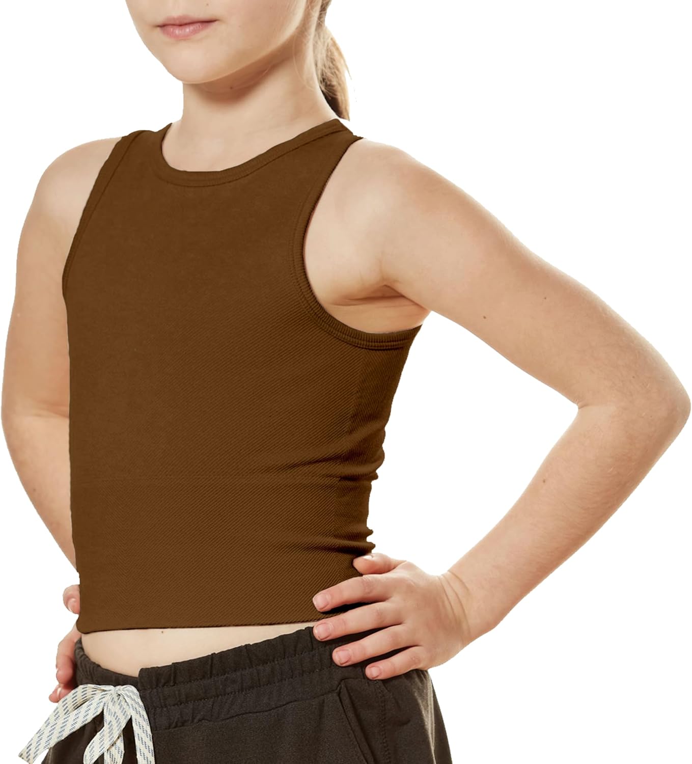 Girls' Seamless Knit Crop Tank Top