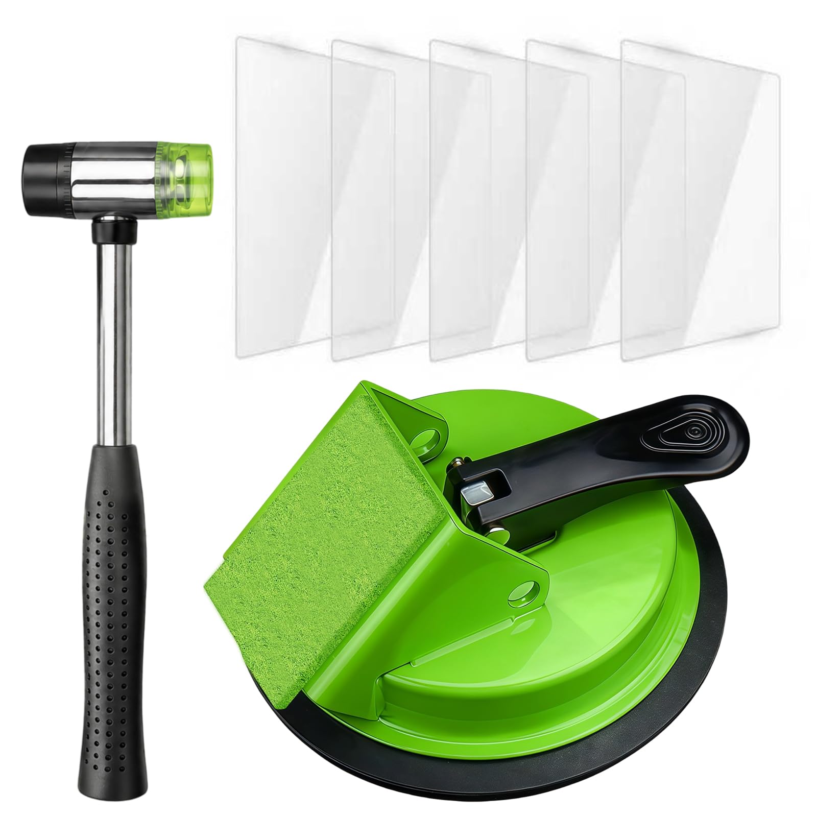 Laminate Flooring Tools, 45°Striking Surface Heavy Duty Floor Gap Fixer Repair Tool with Rubber Mallet & 5 Sticky Pads, Robust Floor Gap Puller for Vinyl Hardwood & Engineered Floors(70Kg Suction)